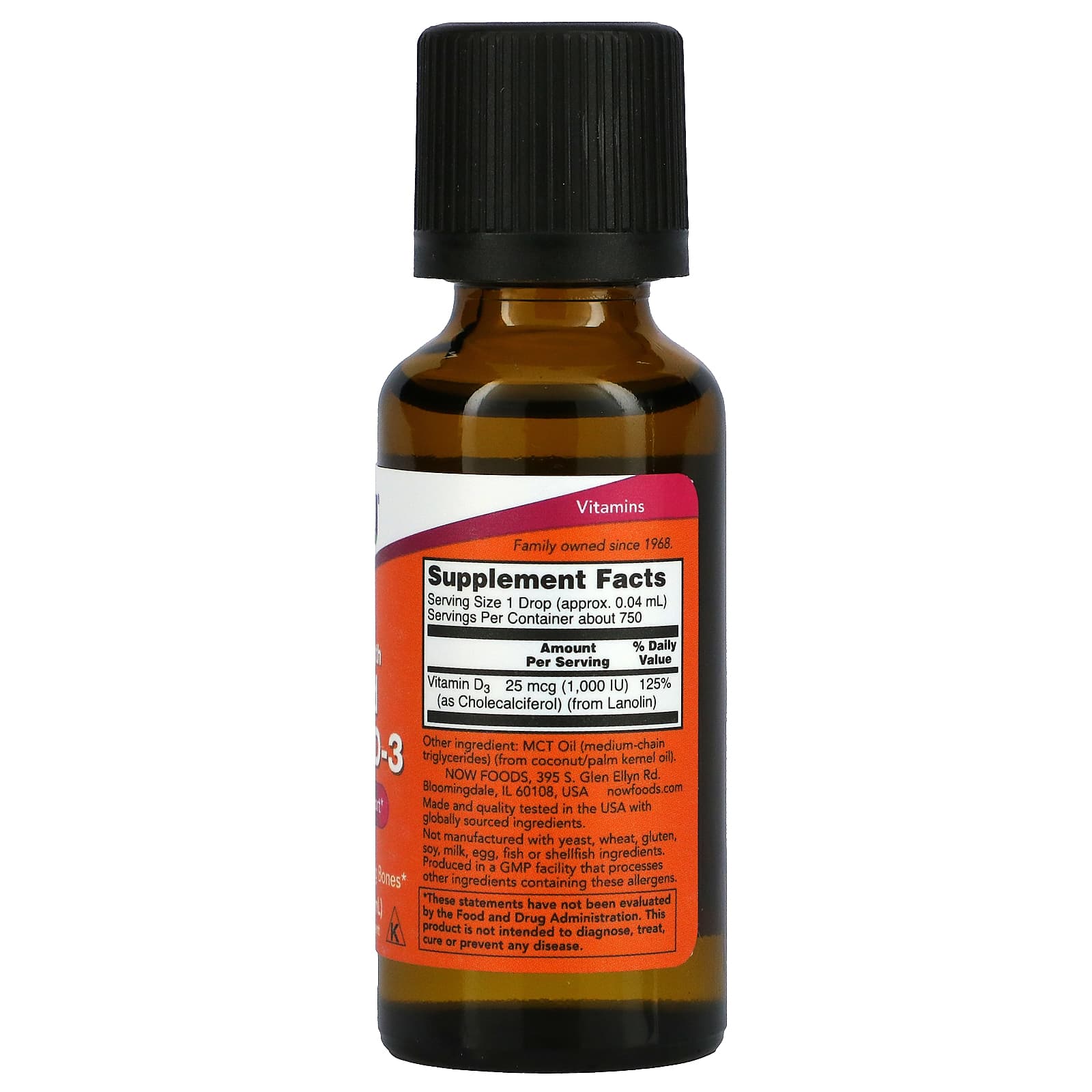 NOW Foods, Liquid Vitamin D-3, Extra Strength, 1,000 IU, 1 fl oz (30 ml) - Image 2