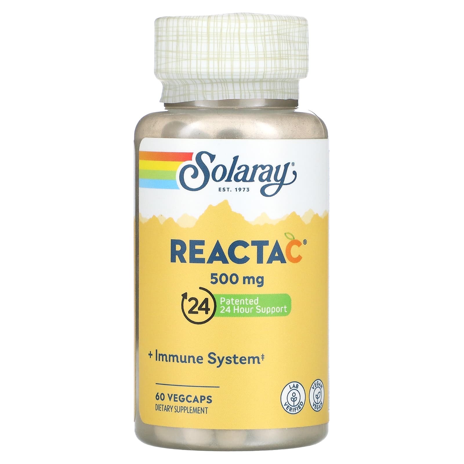 Solaray, Reacta-C, 500 mg, 60 VegCaps - Image 1
