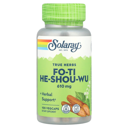 Solaray, True Herbs, Fo-Ti He-Shou-Wu, 610 mg, 100 VegCaps - Image 1