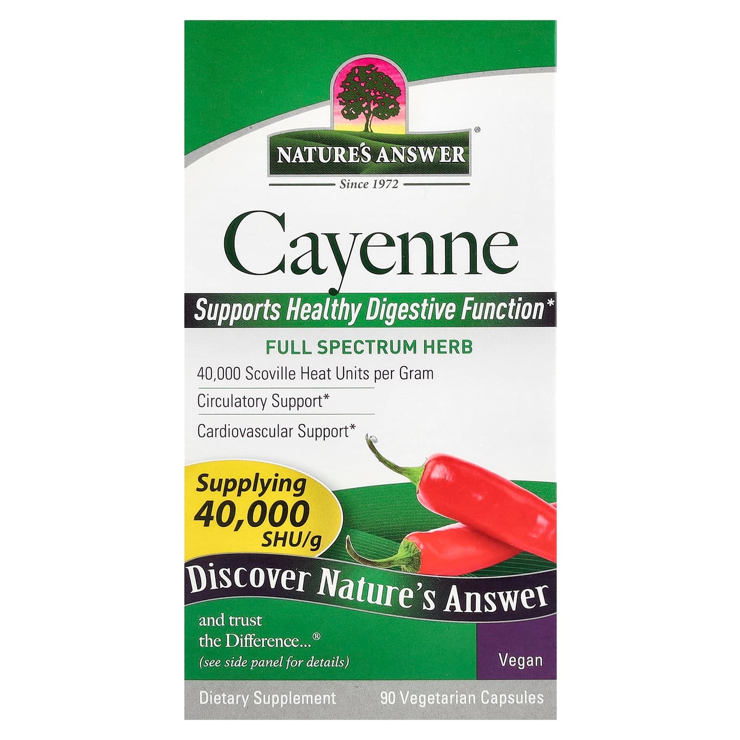 Nature's Answer, Cayenne, 90 Vegetarian Capsules (450 mg per Capsule) - Image 1