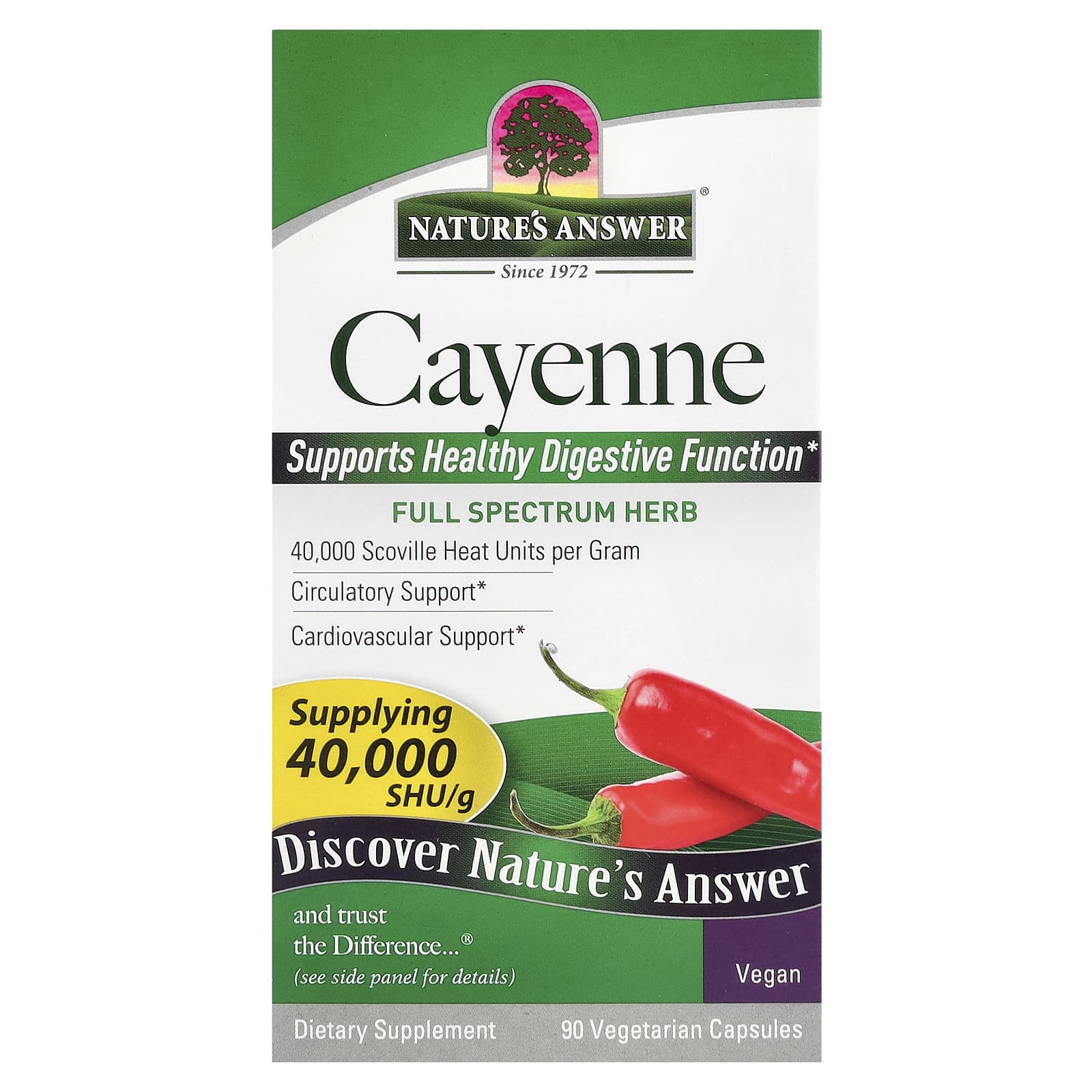 Nature's Answer, Cayenne, 90 Vegetarian Capsules (450 mg per Capsule) - Image 1