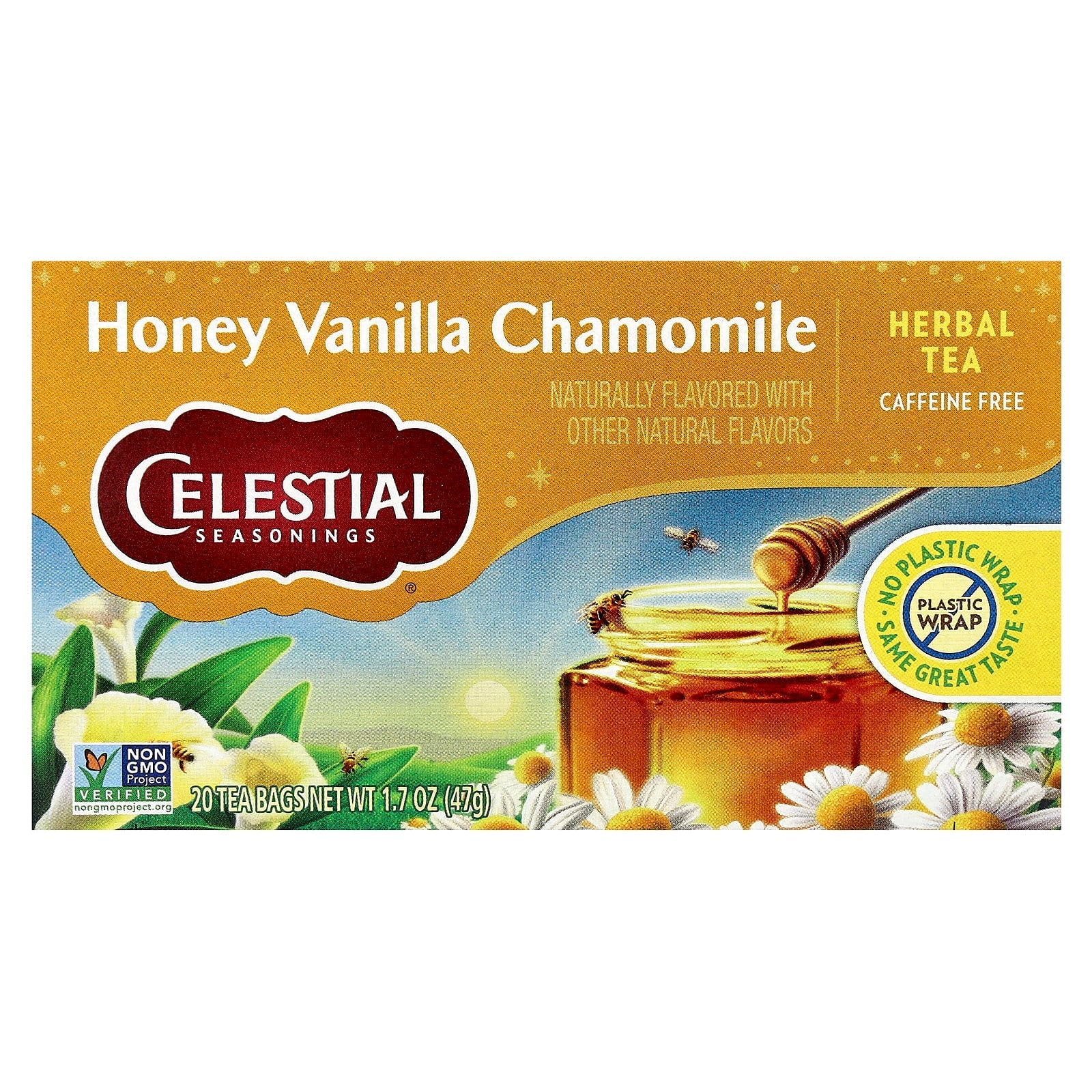 Honey Vanilla Chamomile Tea by Celestial Seasonings - Relaxing & Caffeine Free - Image 1