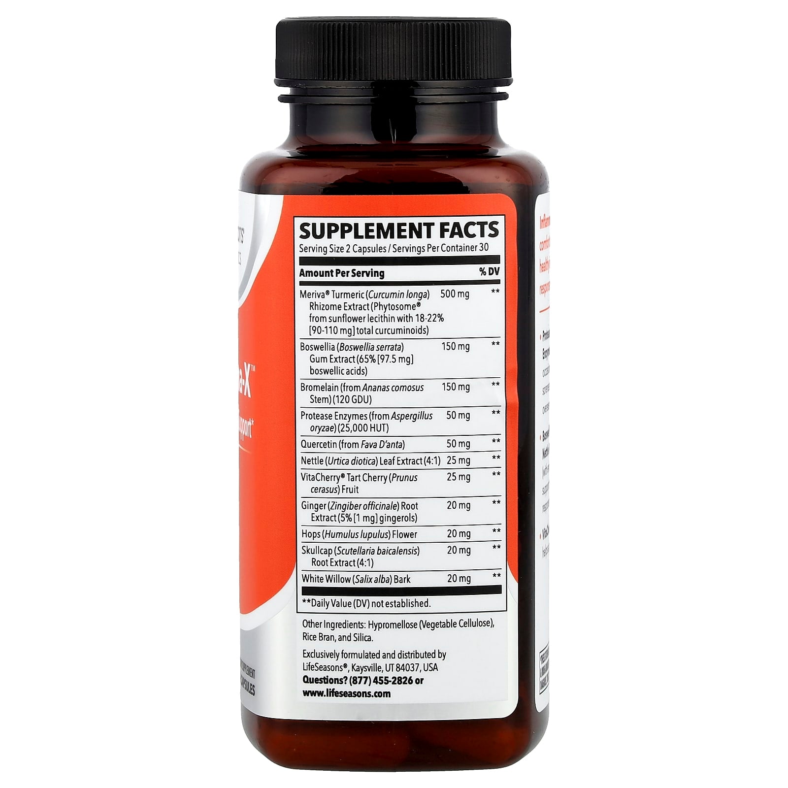 LifeSeasons, Inflamma-X™, Inflammation Support, 60 Veg Capsules - Image 2