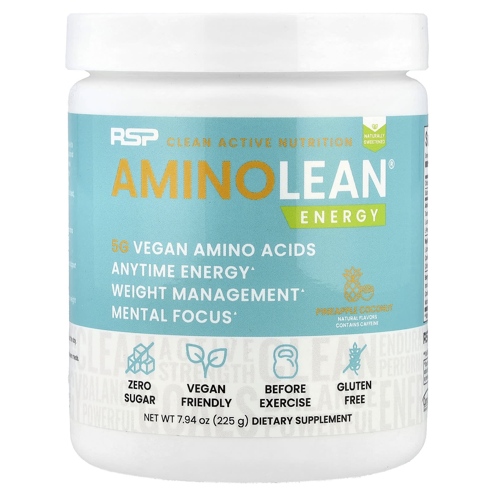 RSP Nutrition, AminoLean®, Energy,  Pineapple Coconut, 7.94 oz (225 g) - Image 1