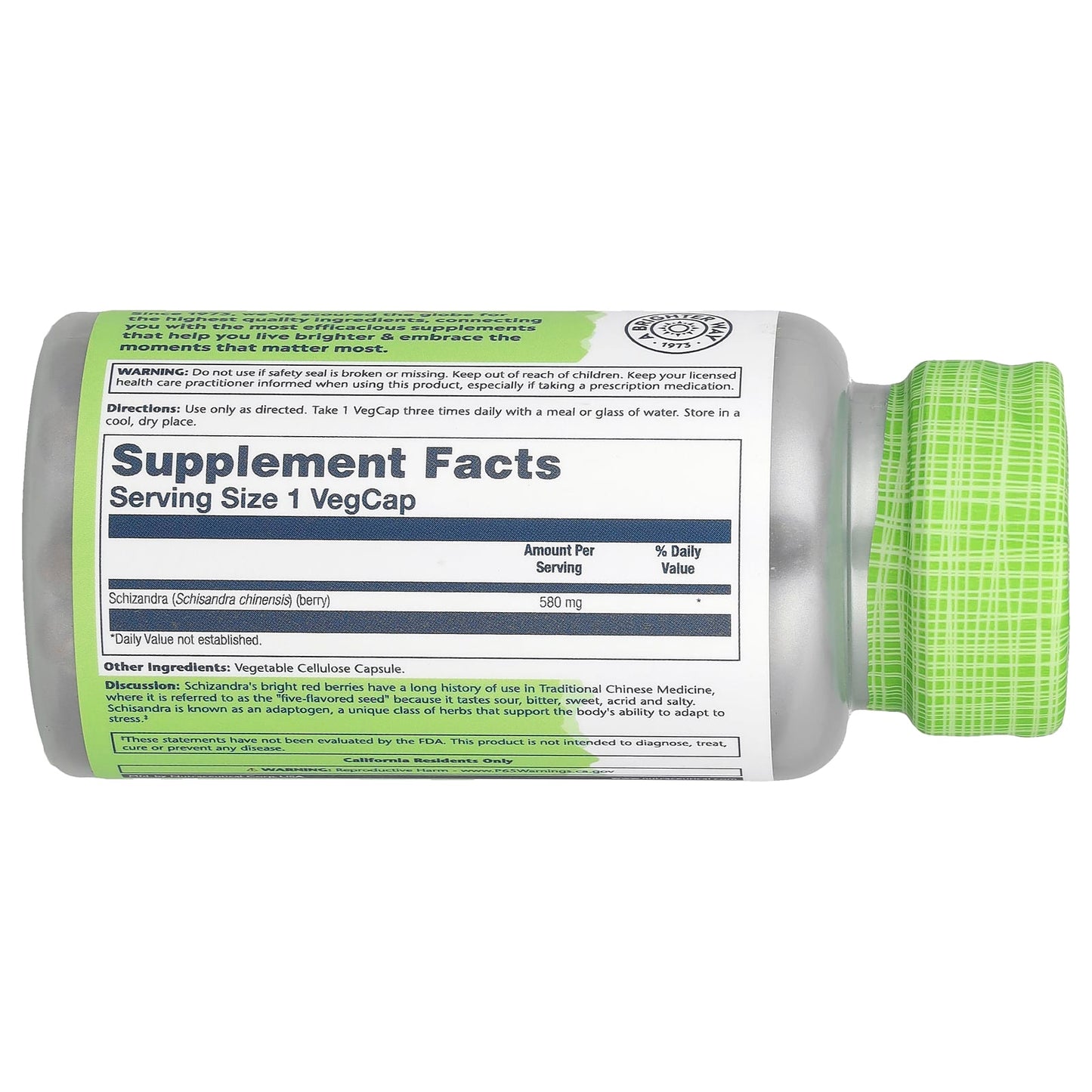 Solaray, True Herbs, Schizandra, 580 mg, 100 VegCaps - Image 2