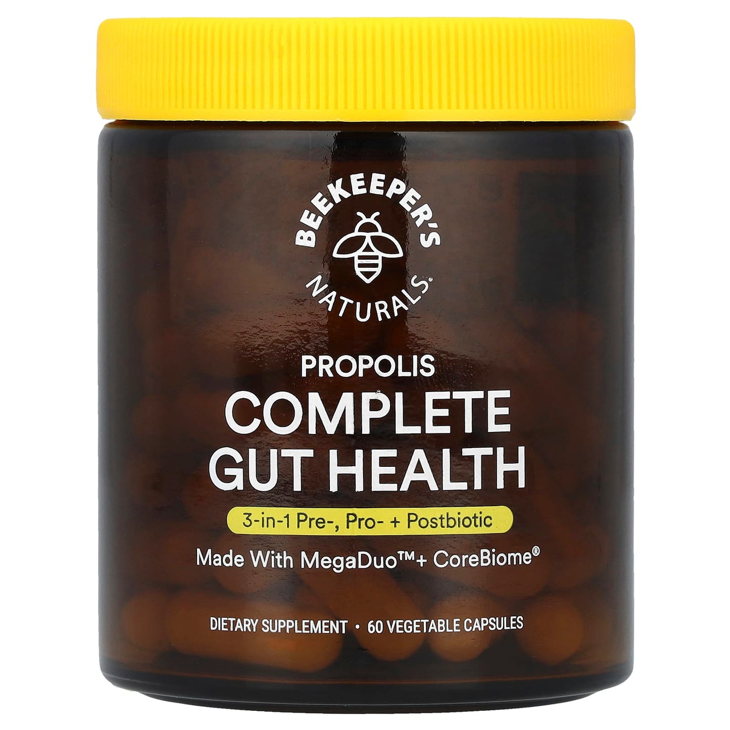 Beekeeper's Naturals Propolis Complete Gut Health Supplement, 60 Capsules - Image 1