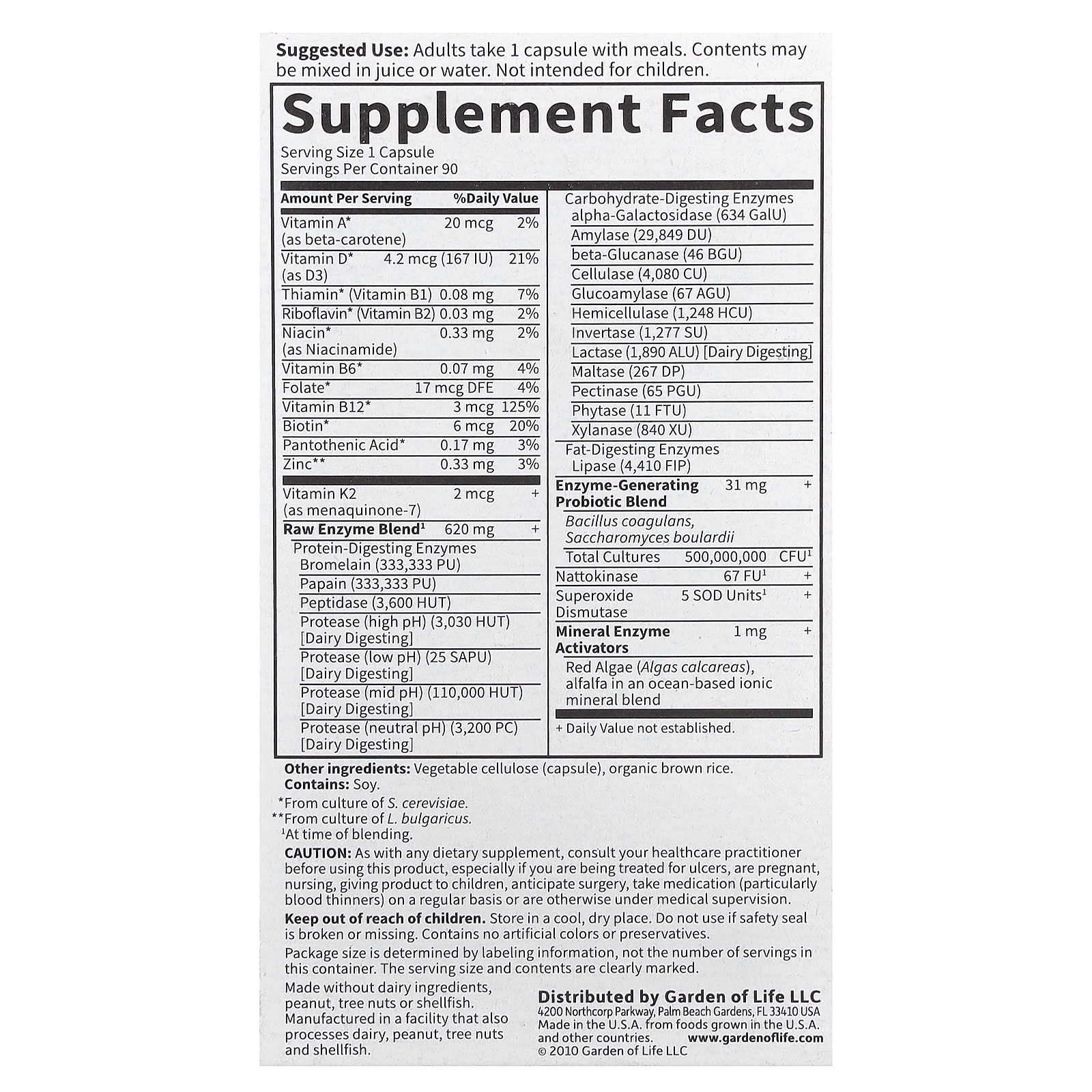 Garden of Life RAW Enzymes for Women 50+ Digestive Health - Image 2