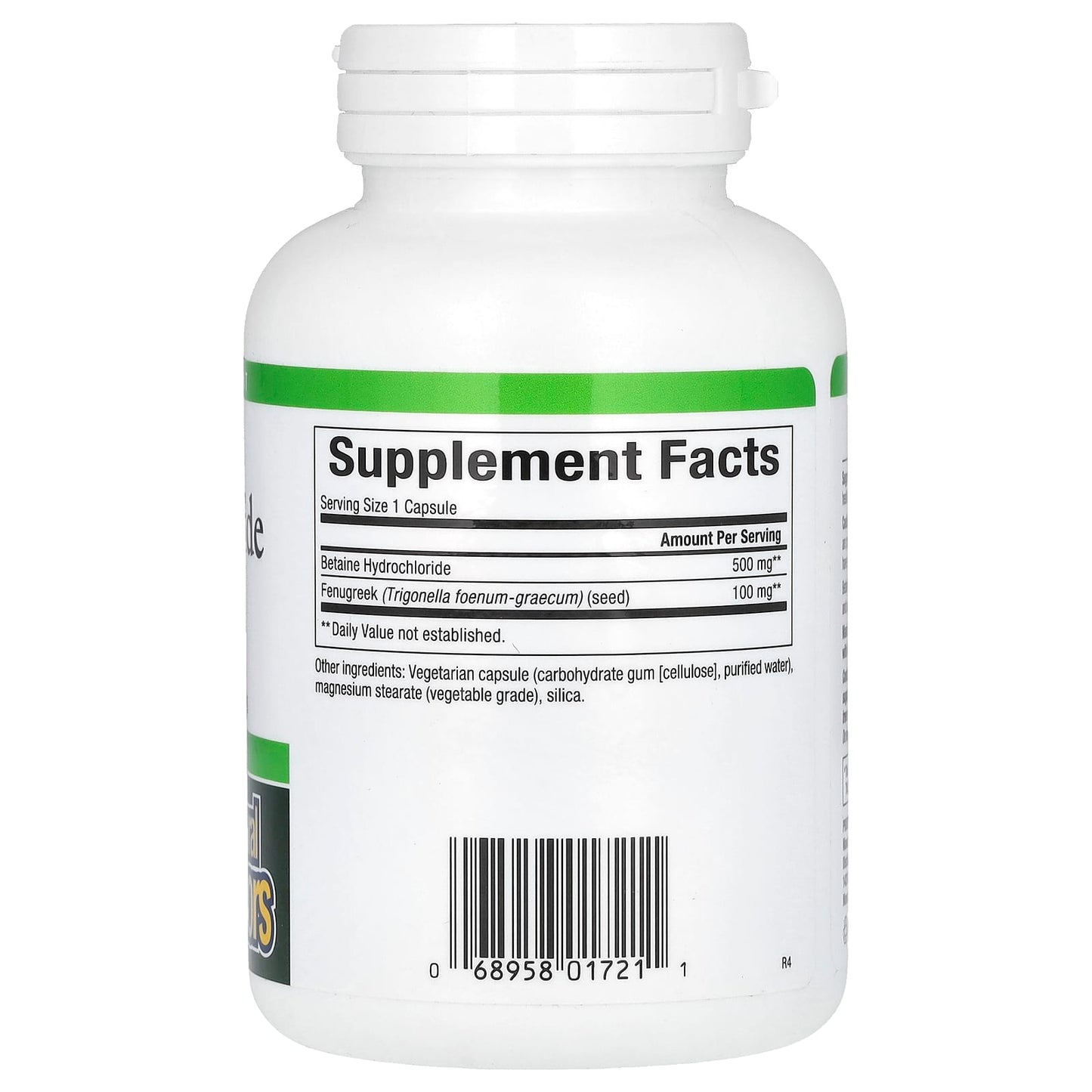 Natural Factors, Betaine Hydrochloride with Fenugreek, 500 mg, 180 Vegetarian Capsules - Image 2