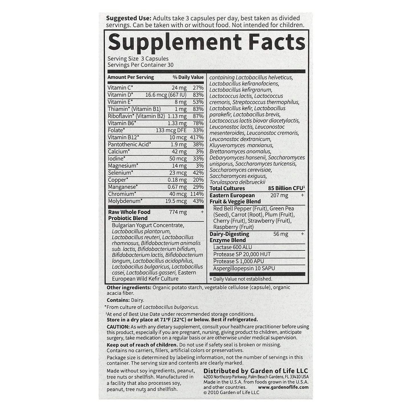 Garden of Life RAW Probiotics Women 50+ 90 Capsules - Image 2