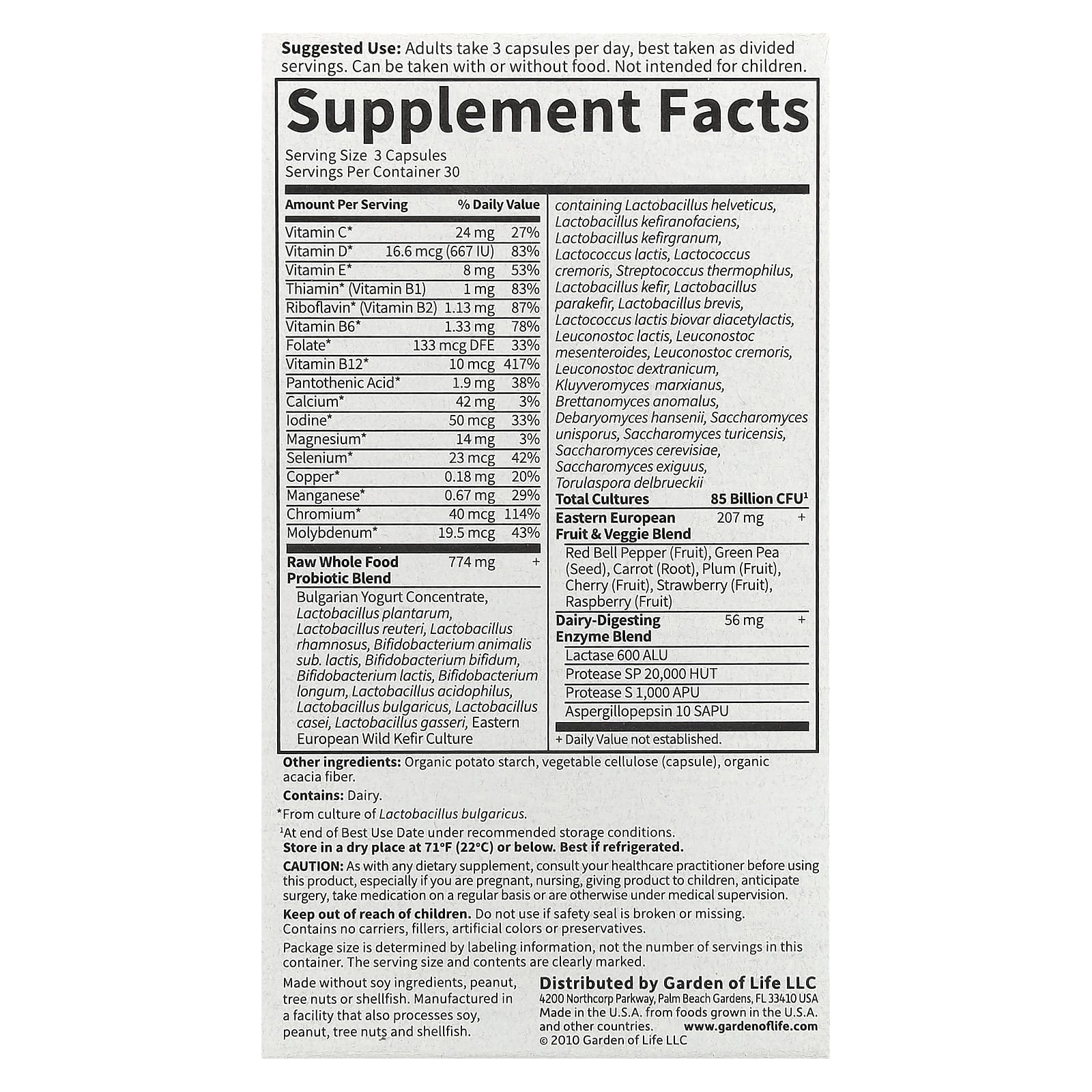 Garden of Life RAW Probiotics Women 50+ 90 Capsules - Image 2