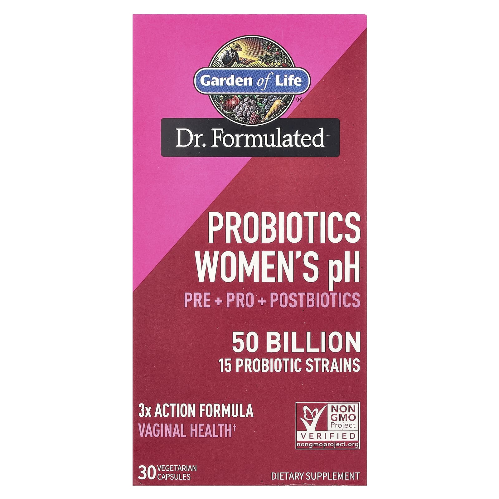 Garden of Life Probiotics for Women's pH Balance, 50 Billion CFU, 30 Capsules - Image 1