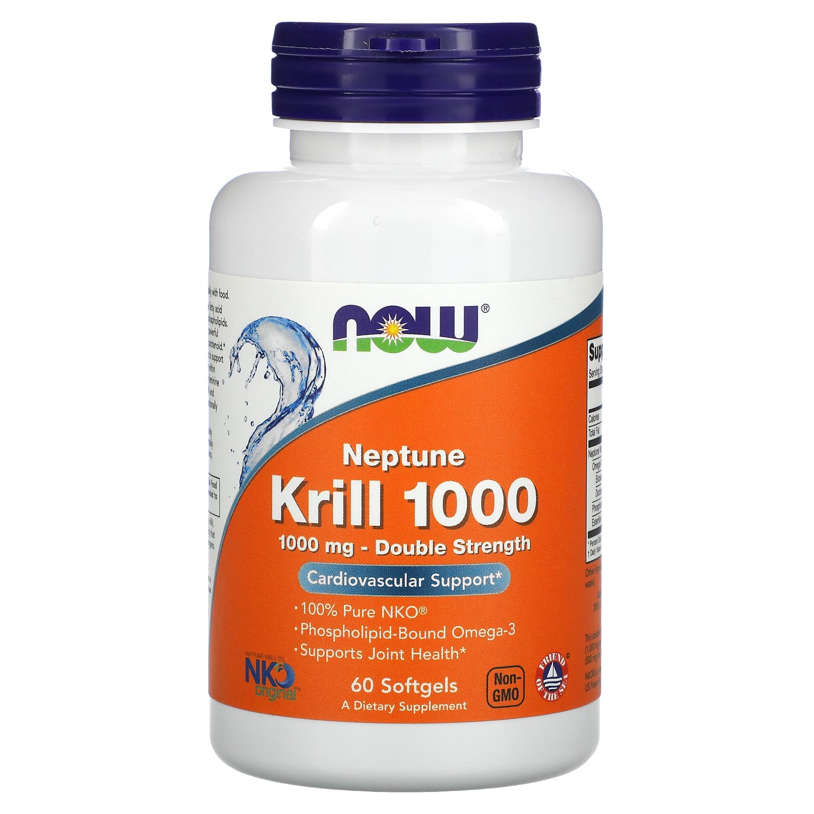 NOW Foods, Neptune Krill 1000, Double Strength, 1,000 mg, 60 Softgels - Image 1