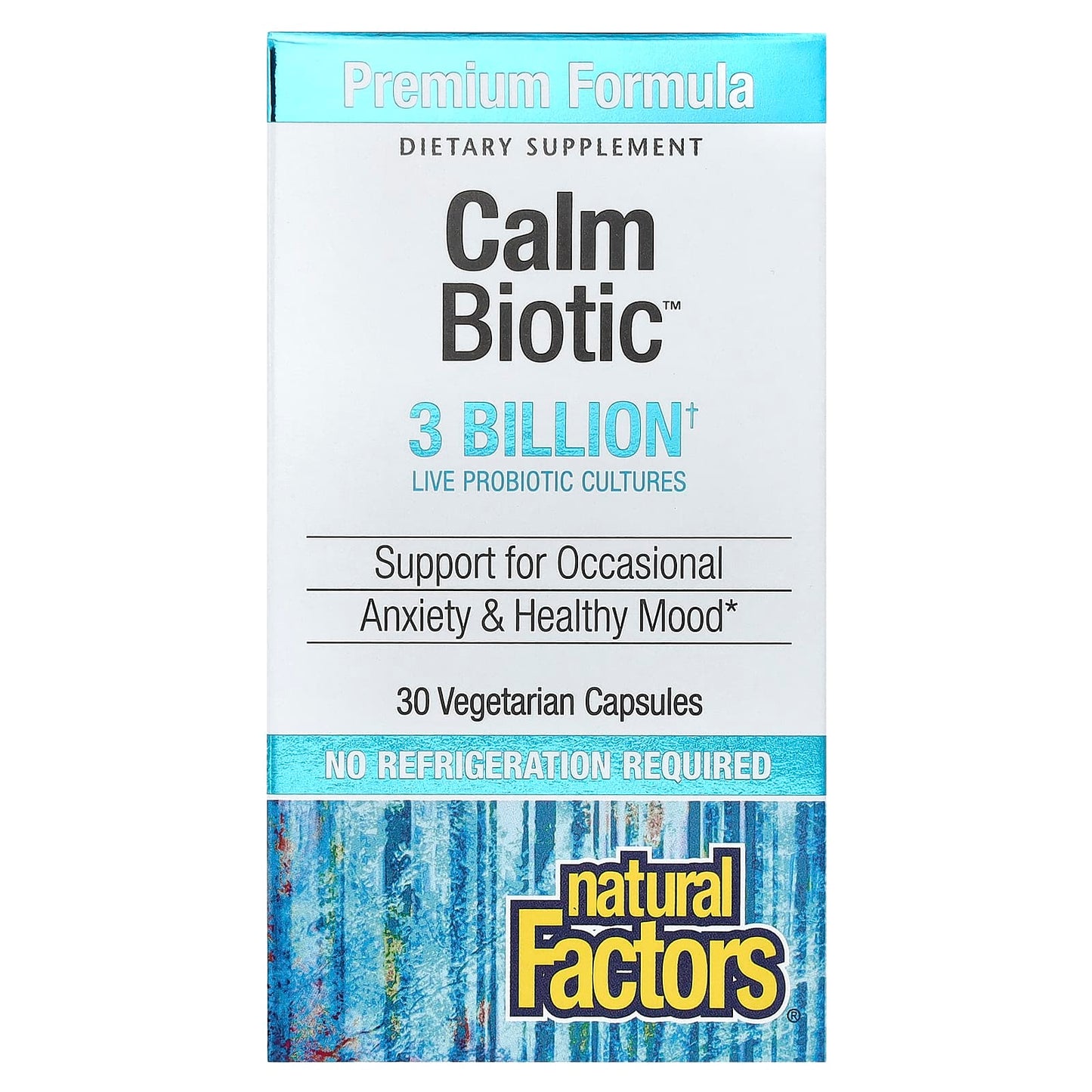 Natural Factors, Calm Biotic™, 3 Billion, 30 Vegetarian Capsules - Image 1