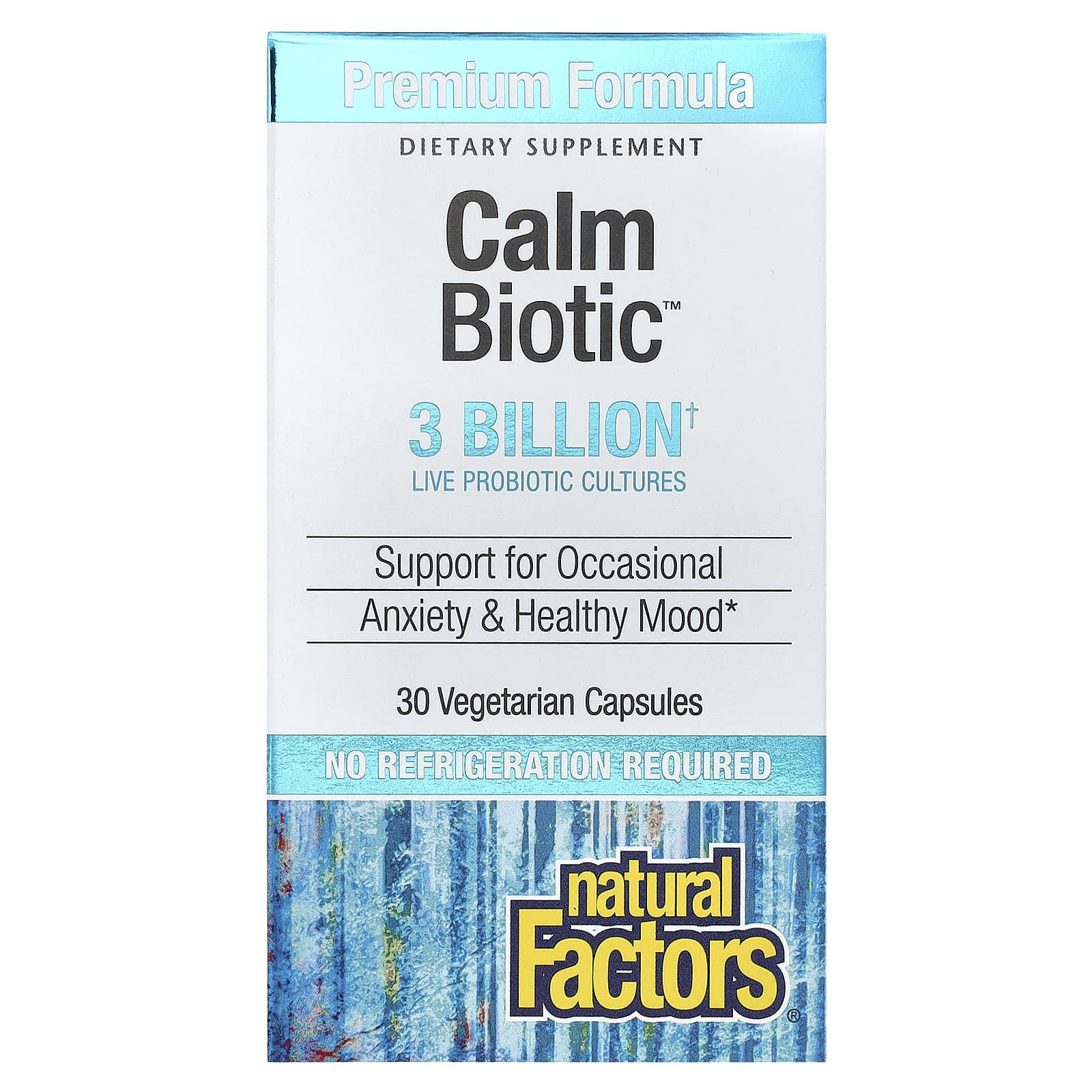 Natural Factors, Calm Biotic™, 3 Billion, 30 Vegetarian Capsules - Image 1