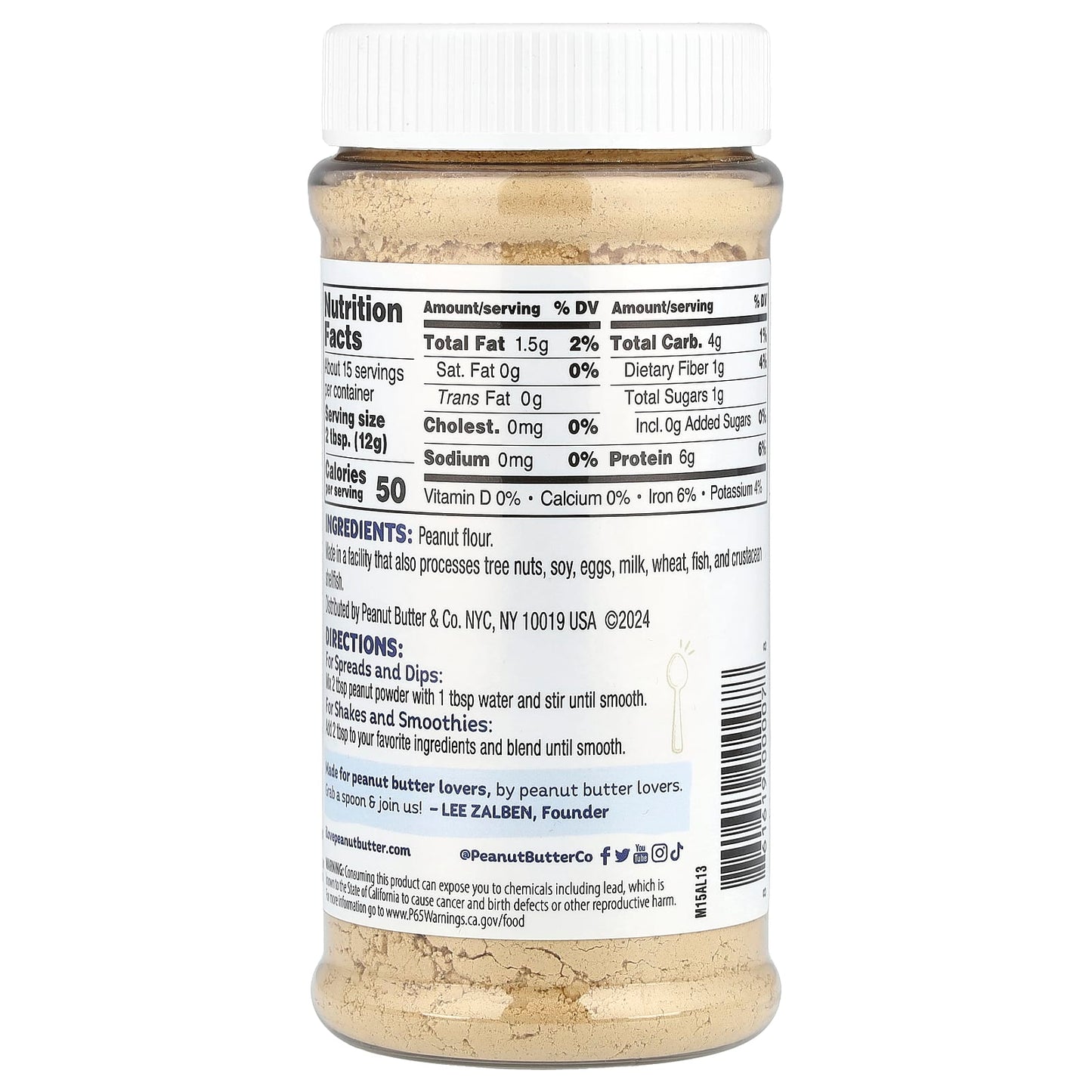 Peanut Butter & Co., Peanut Protein Powder, Pure Peanut, 6.5 oz (184 g) - Image 2