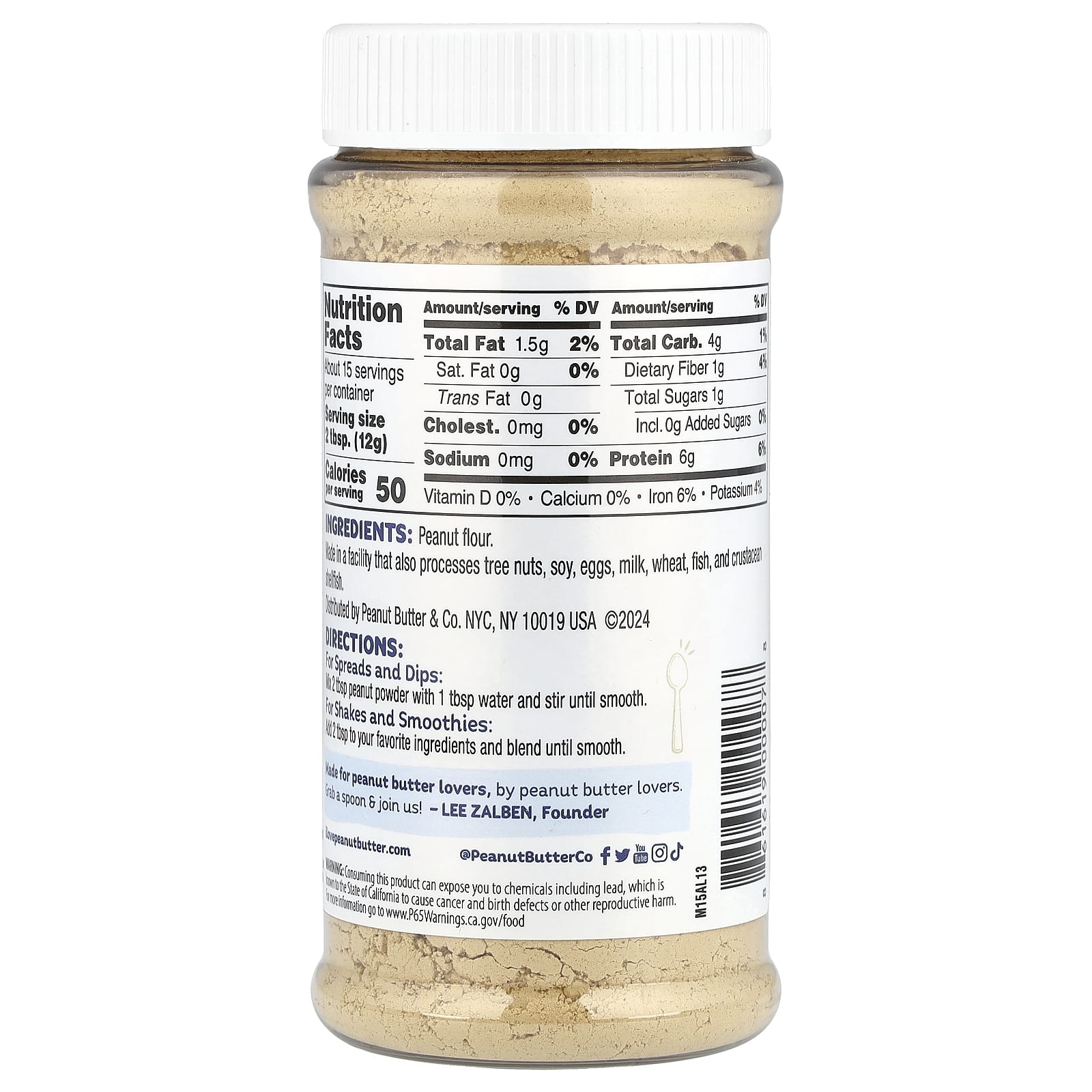 Peanut Butter & Co., Peanut Protein Powder, Pure Peanut, 6.5 oz (184 g) - Image 2