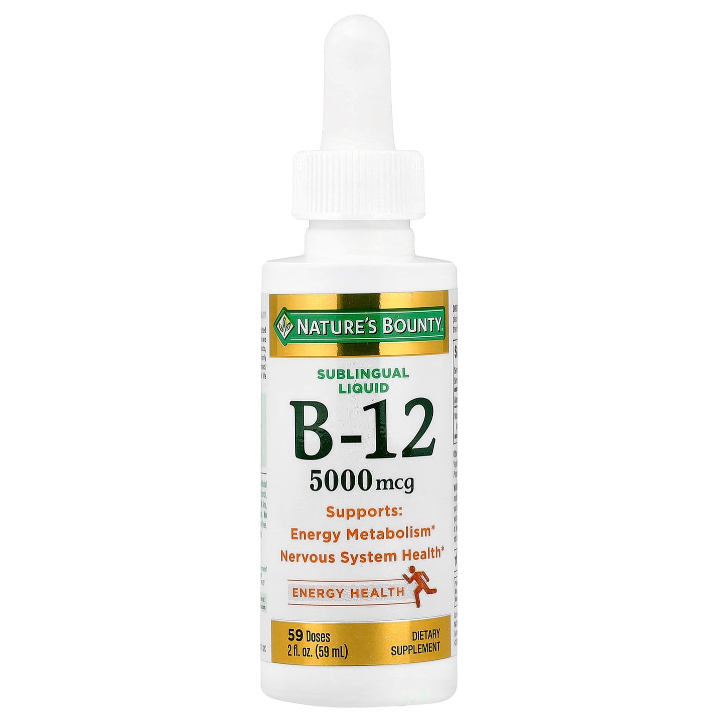 Nature's Bounty, B-12, Sublingual Liquid, 5,000 mcg, 2 fl oz (59 ml) - Image 1