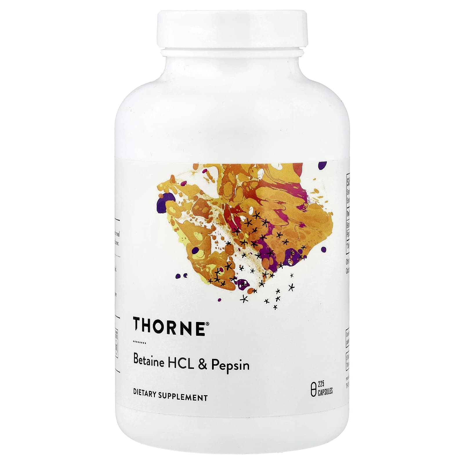 Thorne, Betaine HCL & Pepsin, 225 Capsules - Image 1