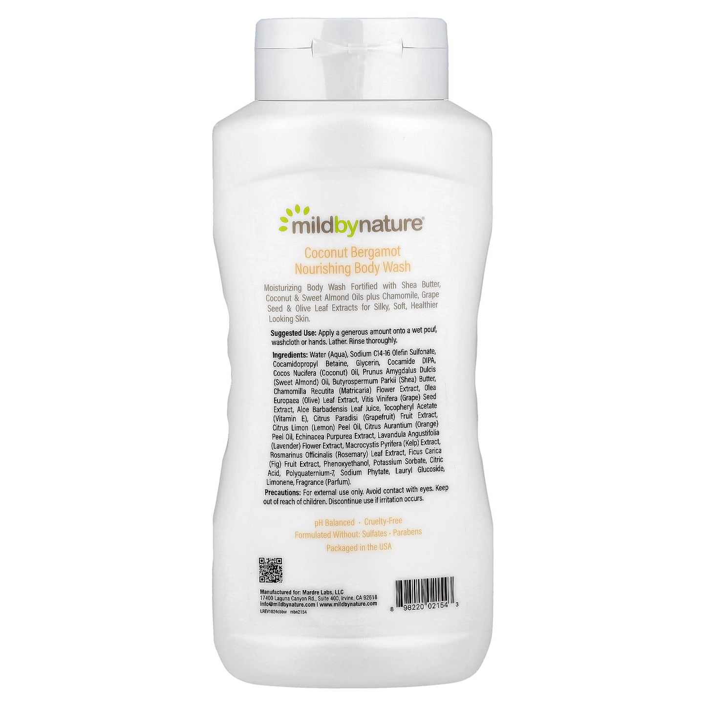 Coconut Bergamot Nourishing Body Wash by Mild By Nature - 16 fl oz - Image 2