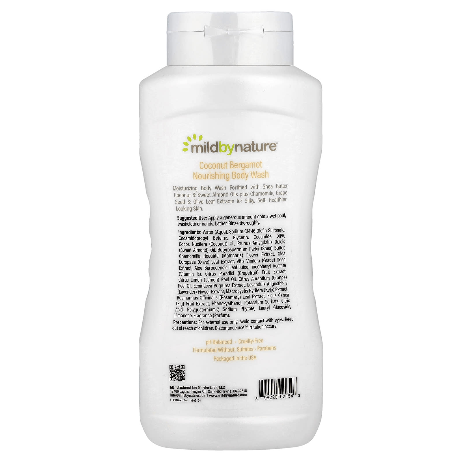 Coconut Bergamot Nourishing Body Wash by Mild By Nature - 16 fl oz - Image 2