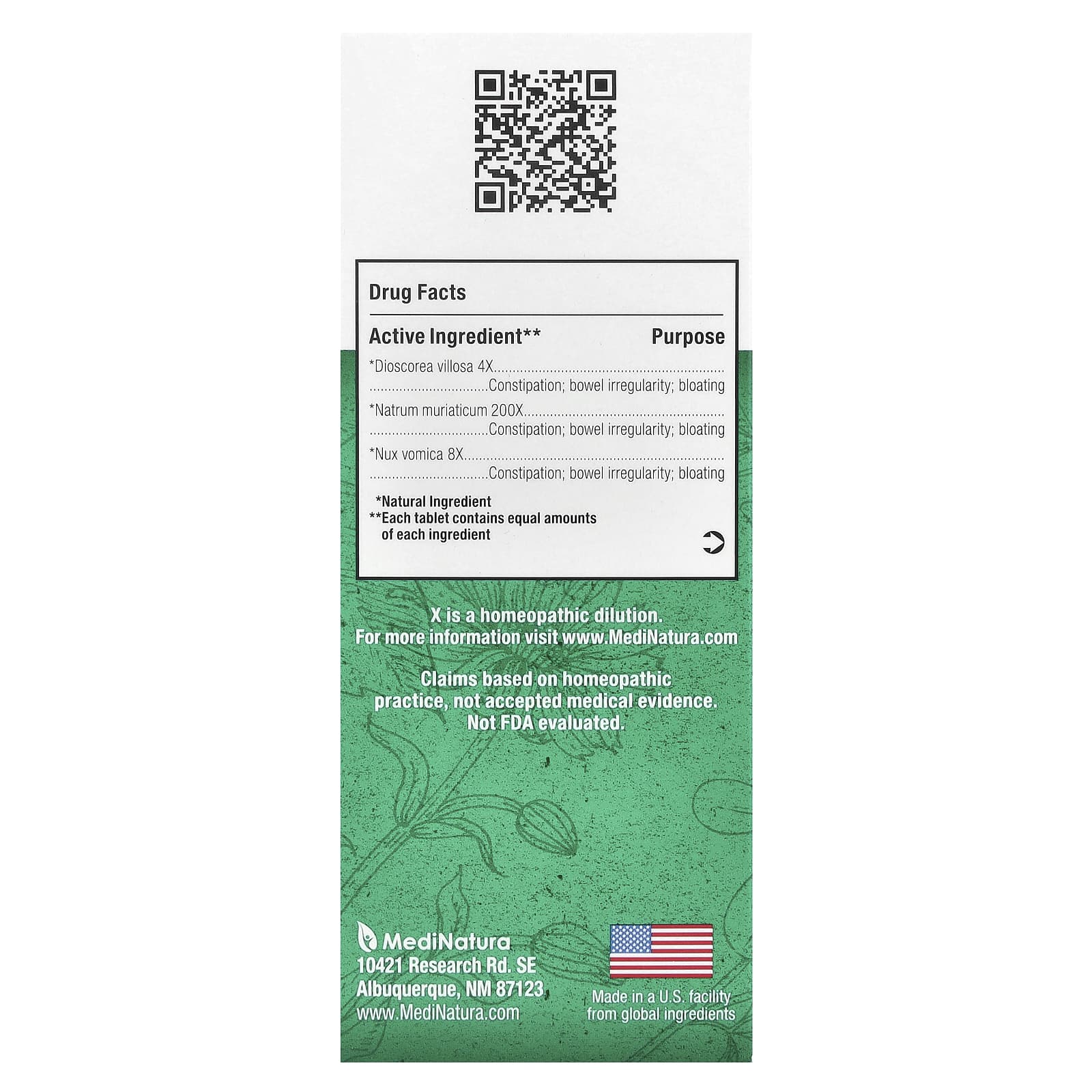 MediNatura, BHI, Constipation Relief, 100 Tablets - Image 2