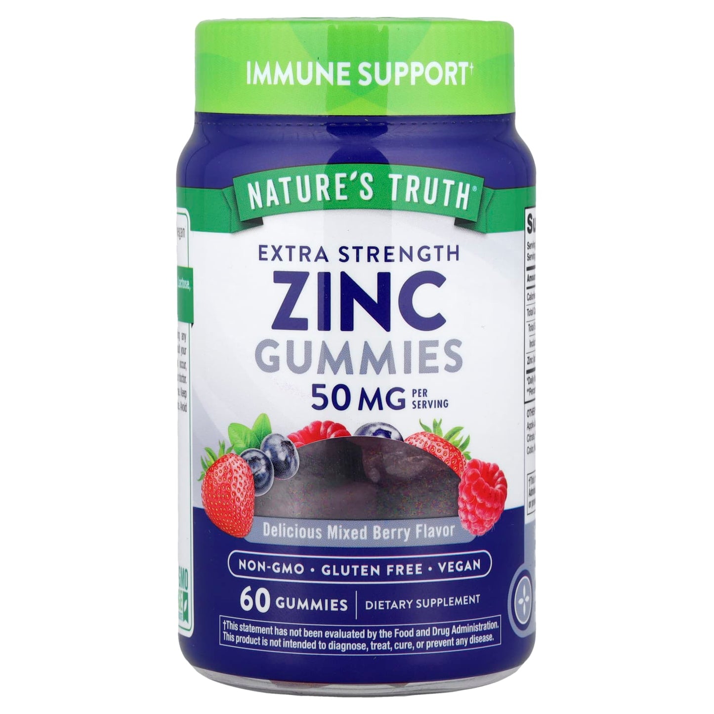 Nature's Truth, Zinc Gummies, Extra Strength, Delicious Mixed Berry, 60 Gummies (16 mg Per Gummy) - Image 1