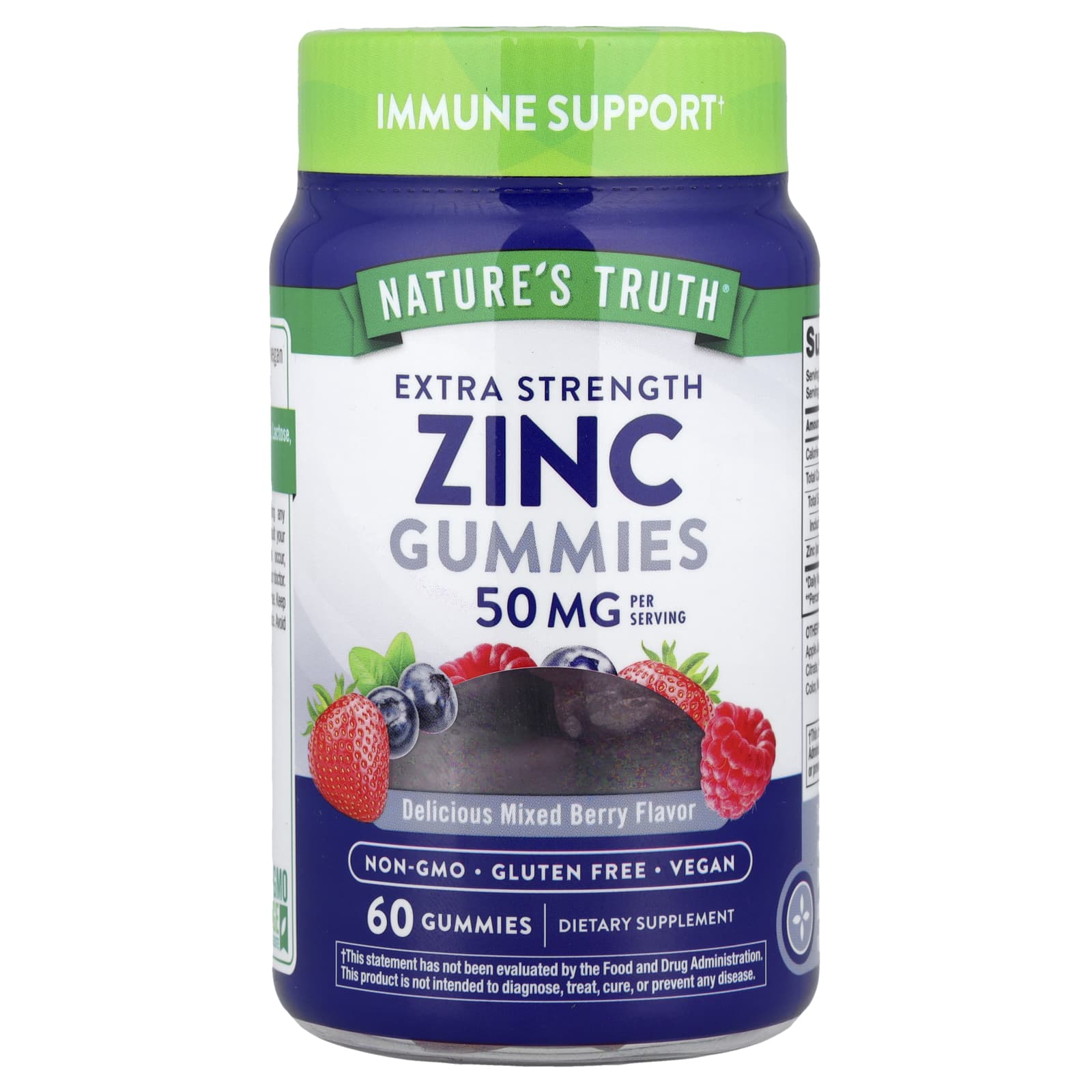 Nature's Truth, Zinc Gummies, Extra Strength, Delicious Mixed Berry, 60 Gummies (16 mg Per Gummy) - Image 1