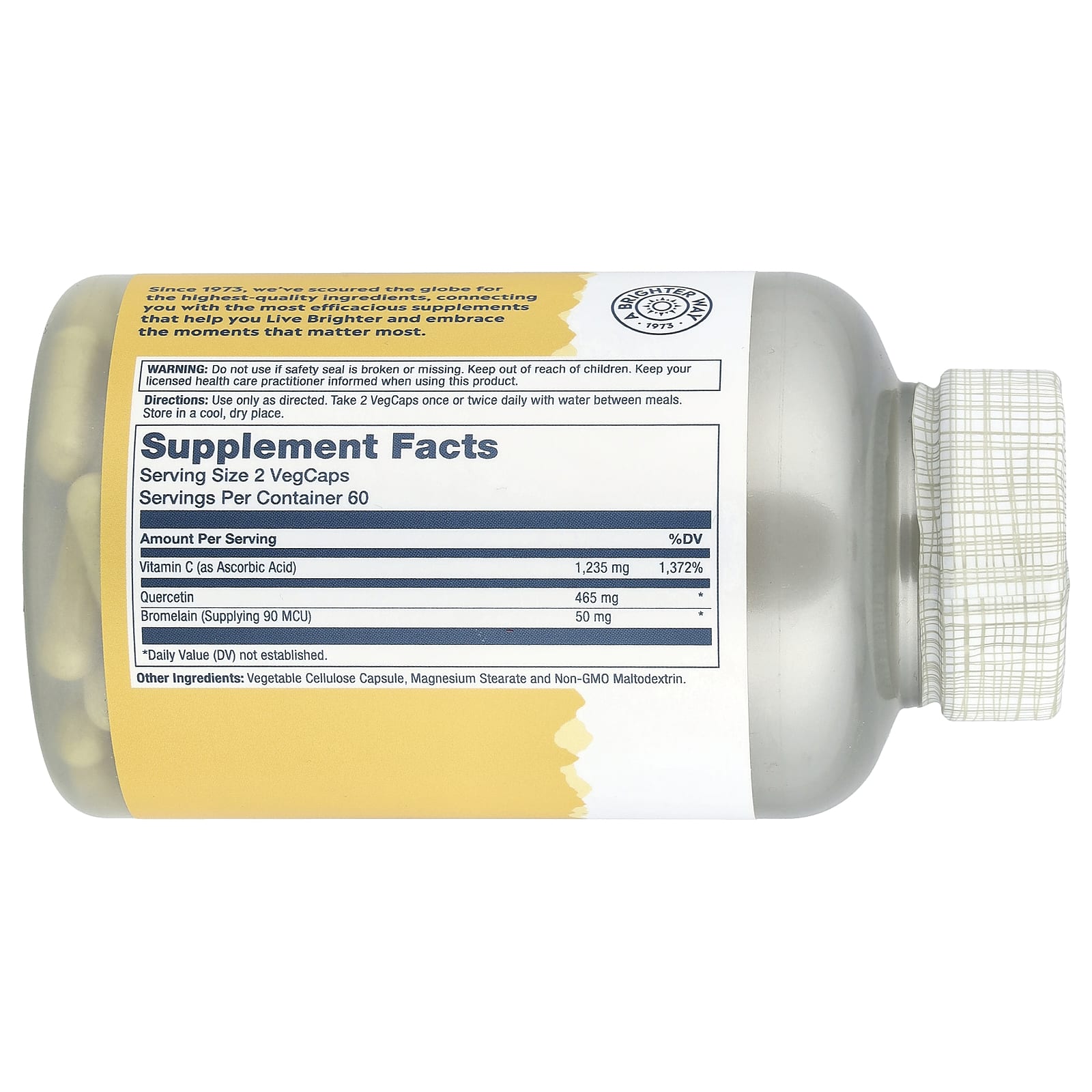 Solaray, Quercetin, Bromelain & Vitamin C, 120 VegCaps - Image 2