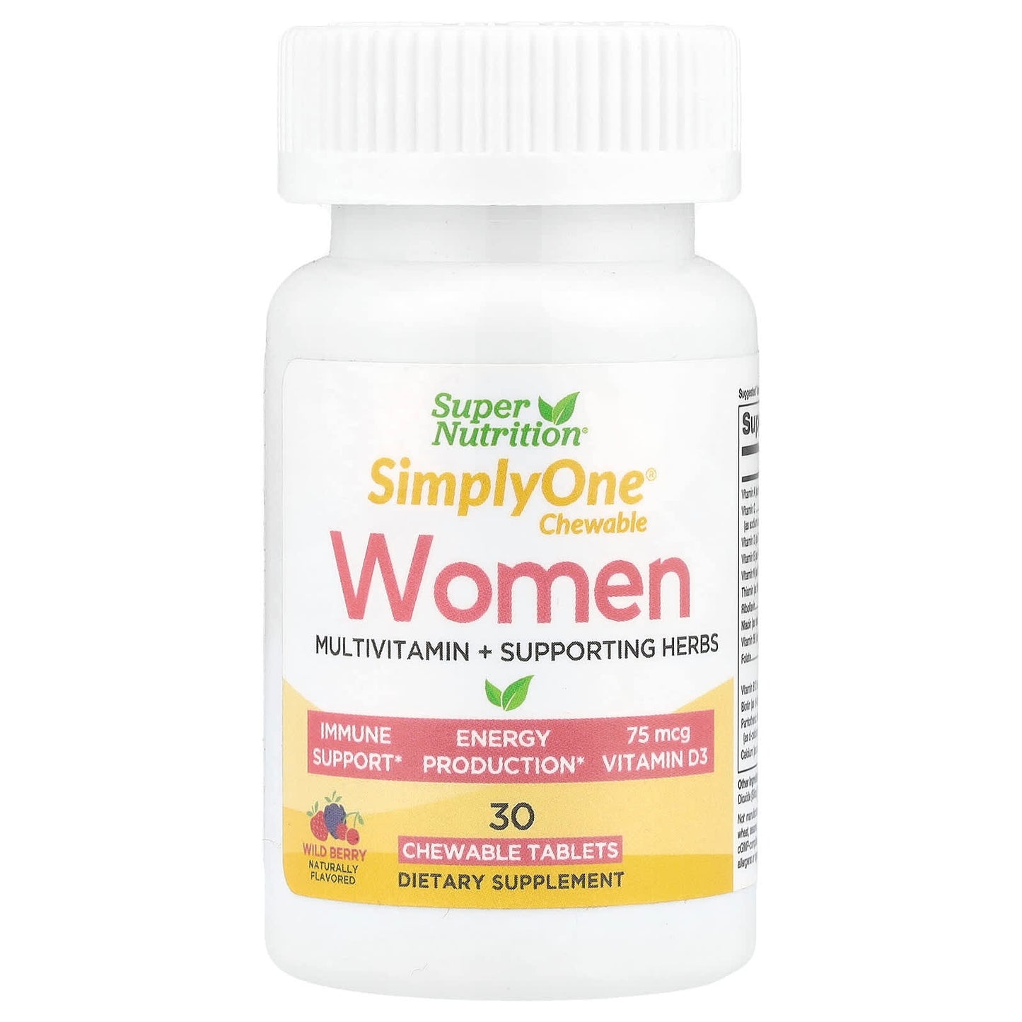 Women's Multivitamin with Organic Botanicals & Vitamin A, 30 Chewables - Image 1