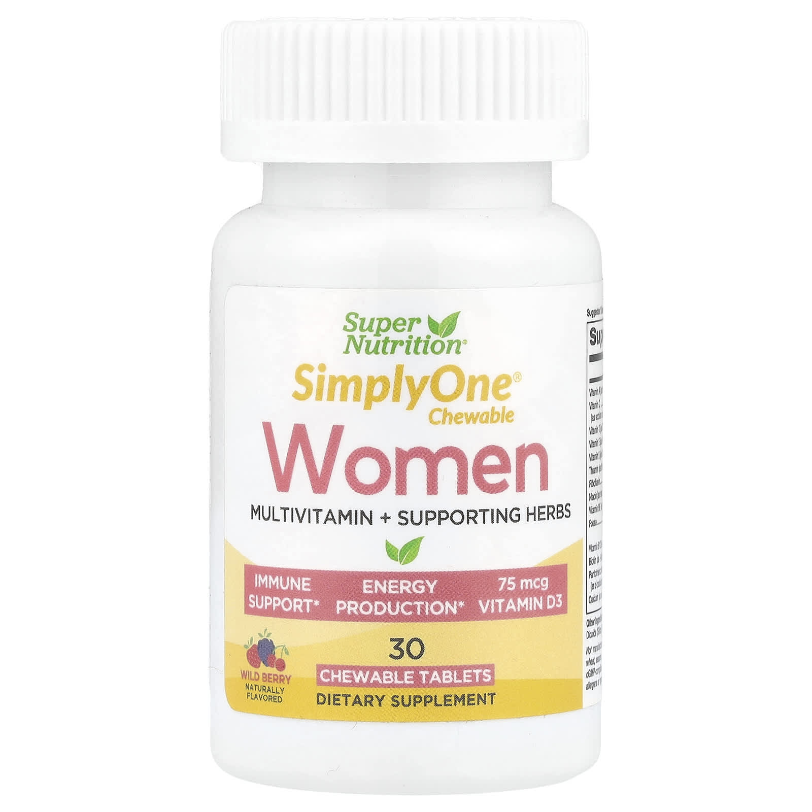 Women's Multivitamin with Organic Botanicals & Vitamin A, 30 Chewables - Image 1