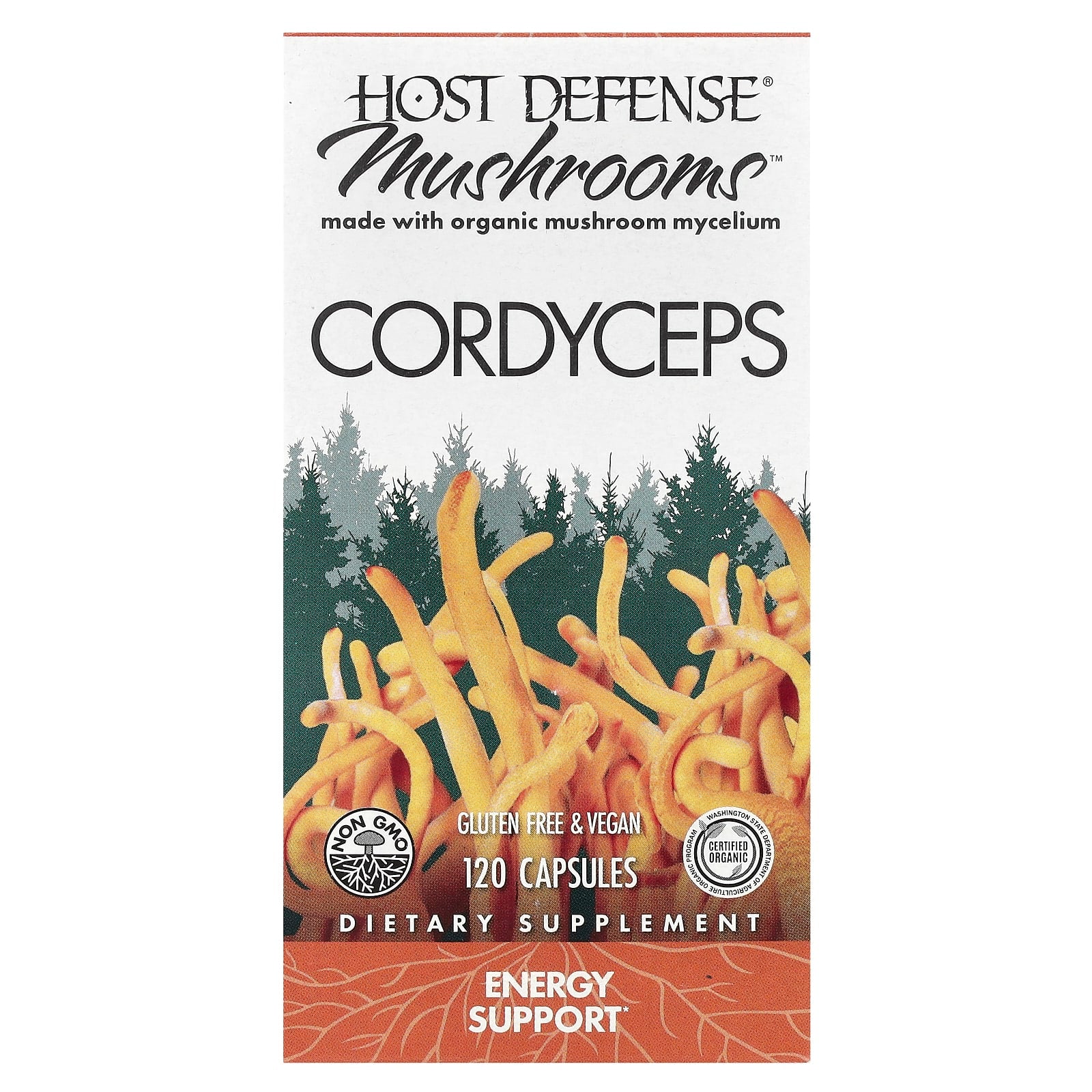 Cordyceps Capsules for Energy & Endurance by Host Defense - Image 1