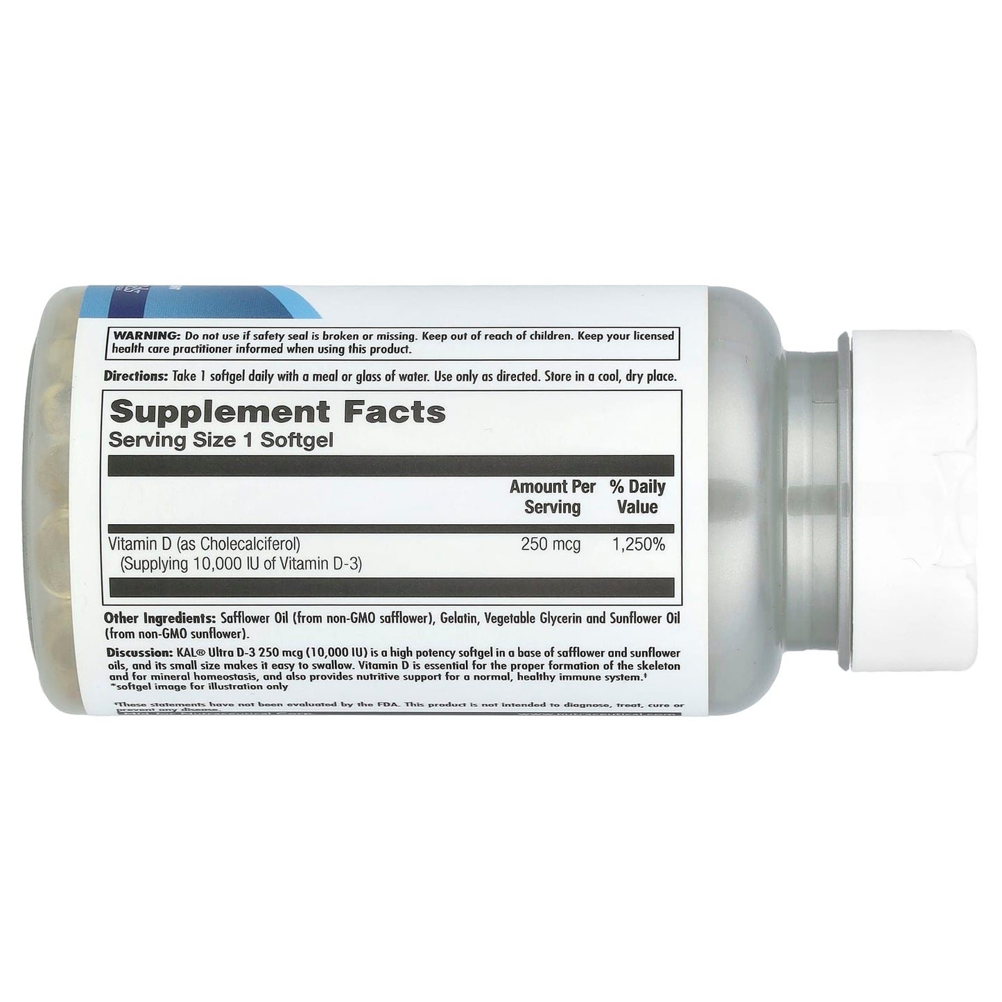 Boost Vitamin D Levels with KAL Ultra D-3 250 mcg Softgels - Image 2