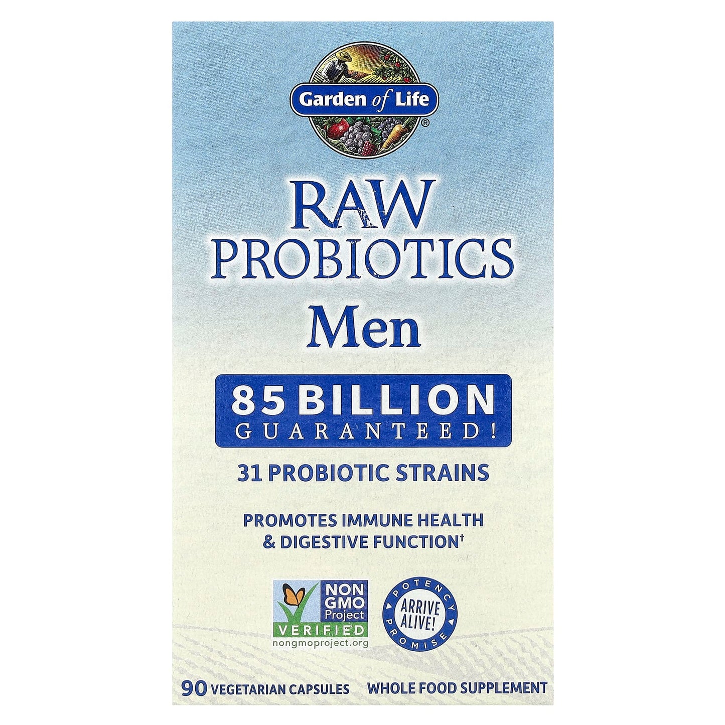 Garden of Life RAW Probiotics Men 85 Billion CFU 90 Capsules - Image 1