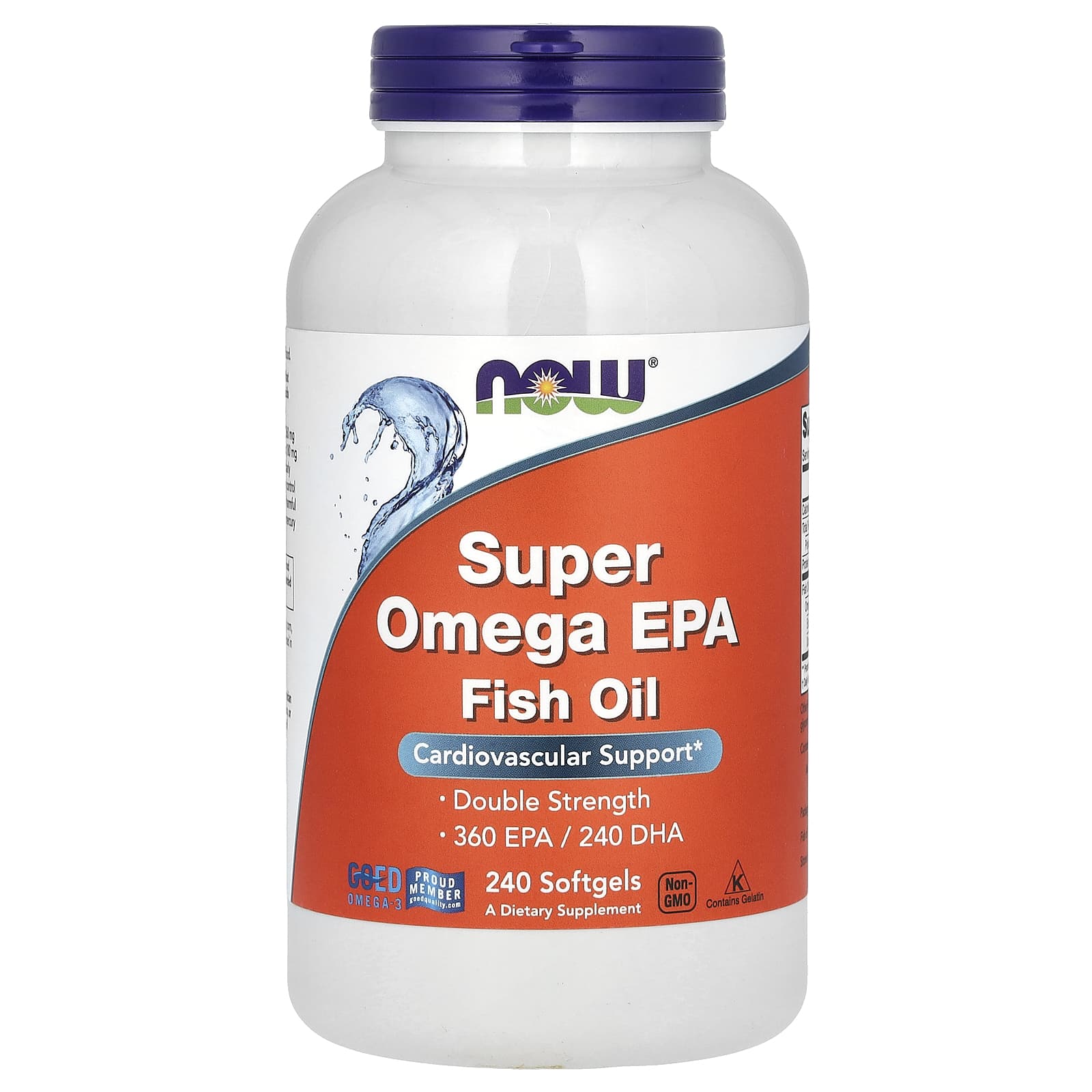NOW Foods, Super Omega EPA Fish Oil, 240 Softgels (1,000 mg per Softgel) - Image 1