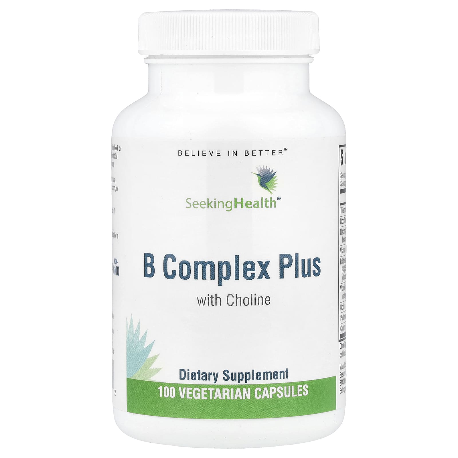Seeking Health, B Complex Plus With Choline , 100 Vegetarian Capsules - Image 1