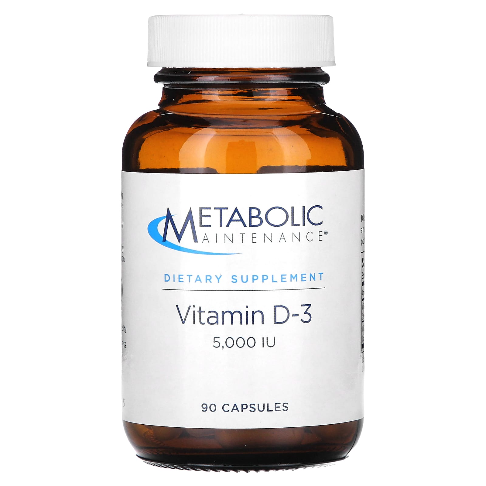 Metabolic Maintenance, Vitamin D-3, 5,000 IU, 90 Capsules - Image 1