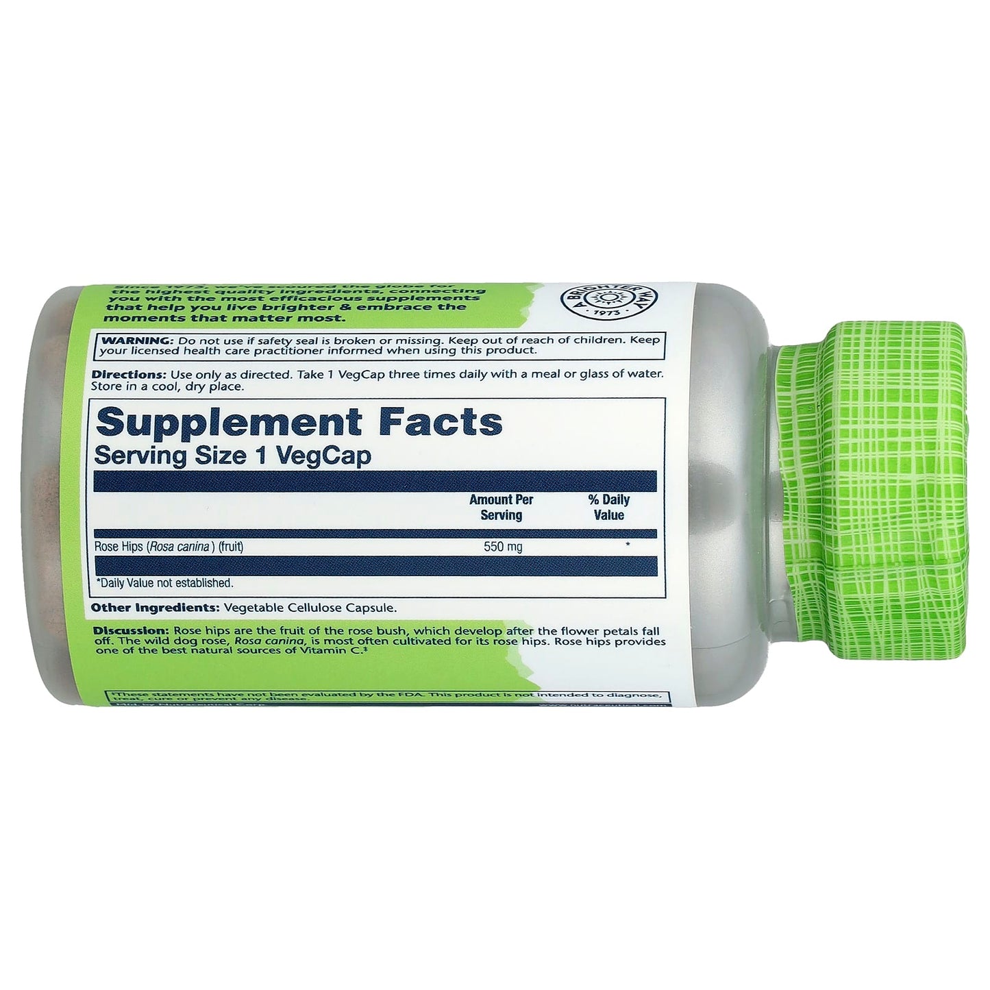 Solaray, True Herbs, Rose Hips, 550 mg, 100 VegCaps - Image 2