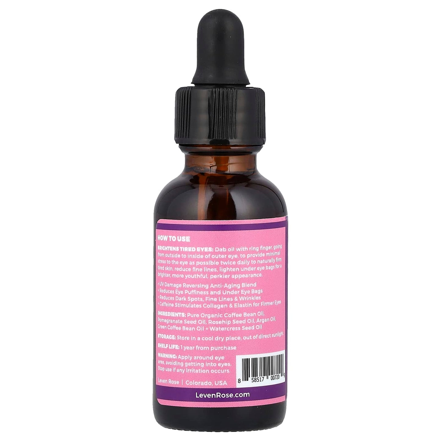 Leven Rose, Coffee Eye Lift Serum, 1 fl oz (30 ml) - Image 2