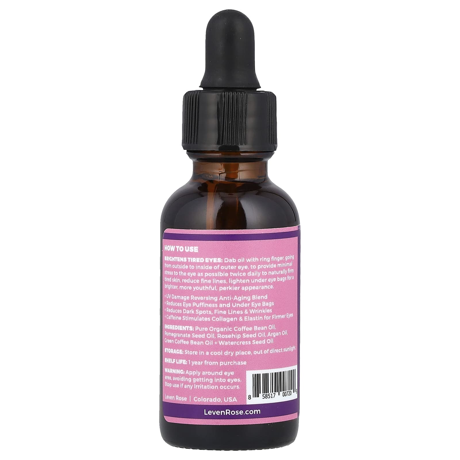 Leven Rose, Coffee Eye Lift Serum, 1 fl oz (30 ml) - Image 2