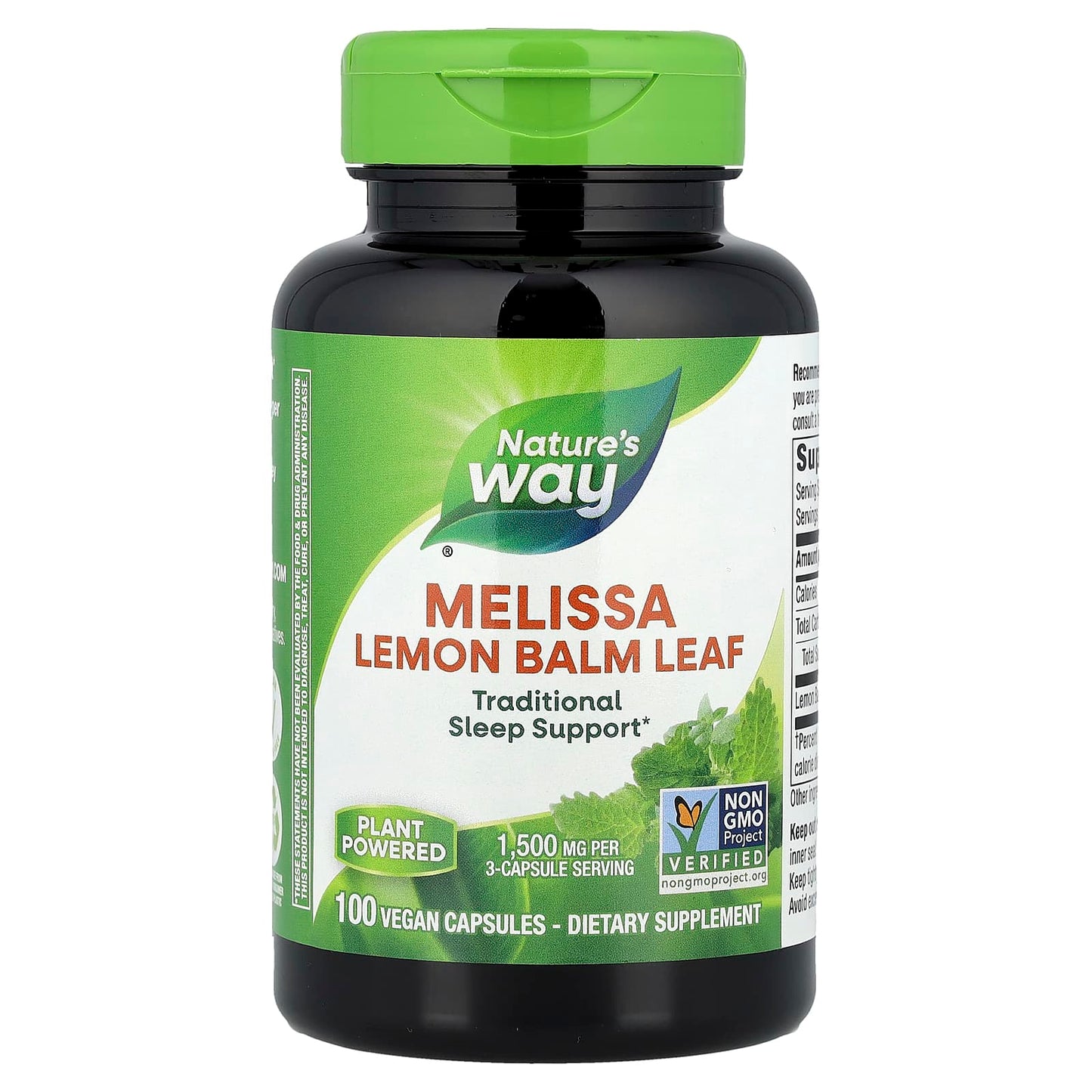 Nature's Way, Melissa Lemon Balm Leaf, 100 Vegan Capsules (500 mg per Capsule) - Image 1