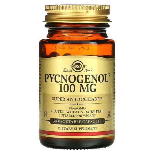 Solgar, Pycnogenol, 100 mg, 30 Vegetable Capsules - Image 1
