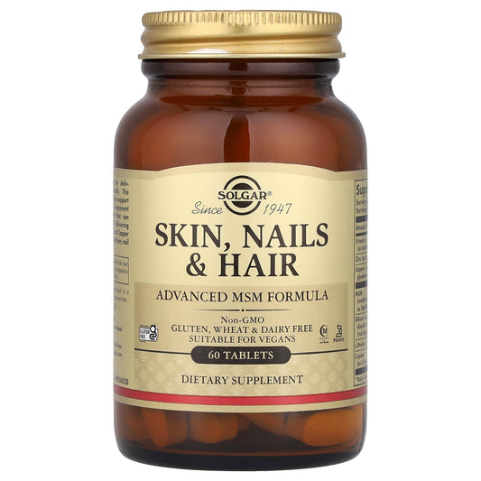 Solgar, Skin, Nails & Hair, Advanced MSM Formula, 60 Tablets - Image 1