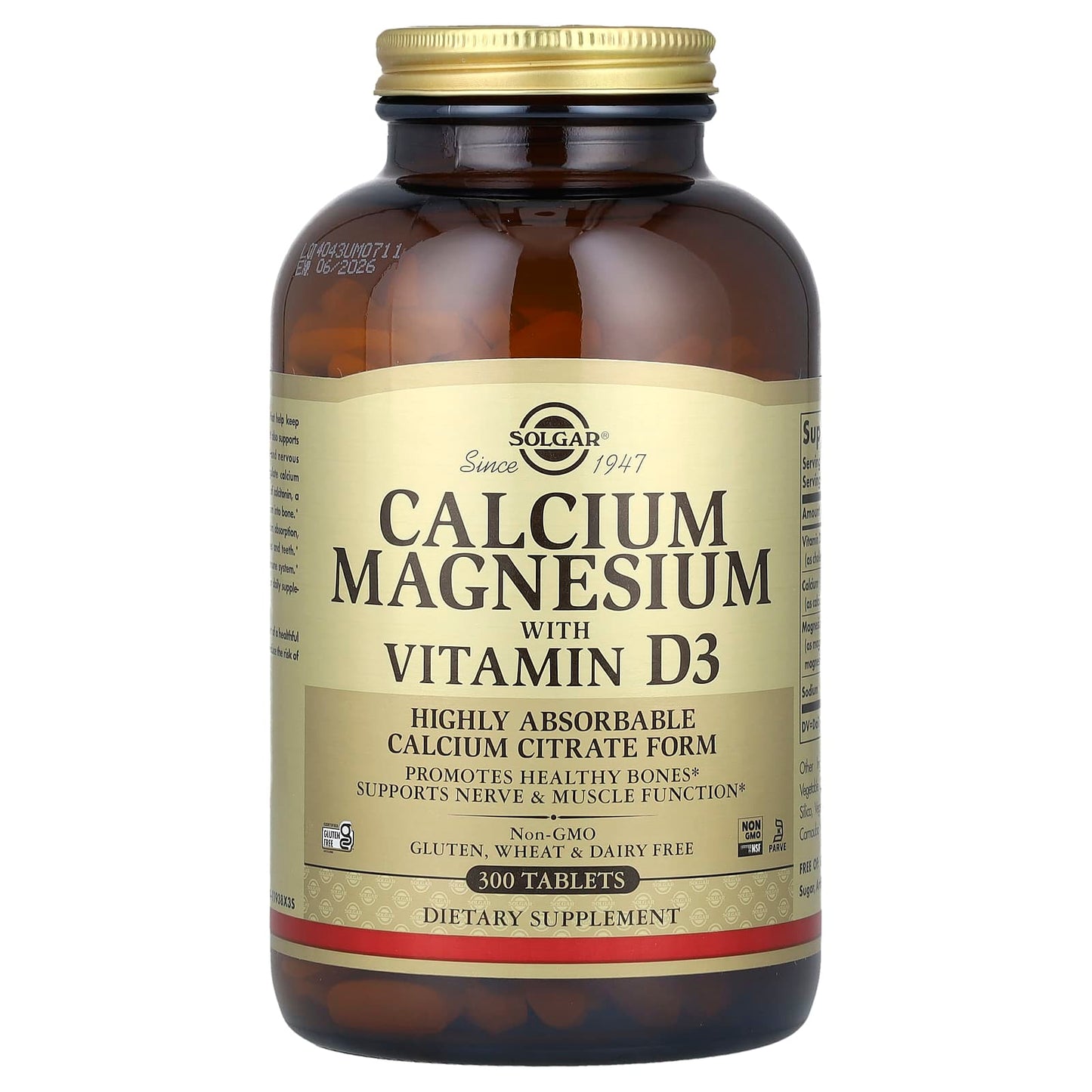 Solgar, Calcium Magnesium with Vitamin D3, 300 Tablets - Image 1