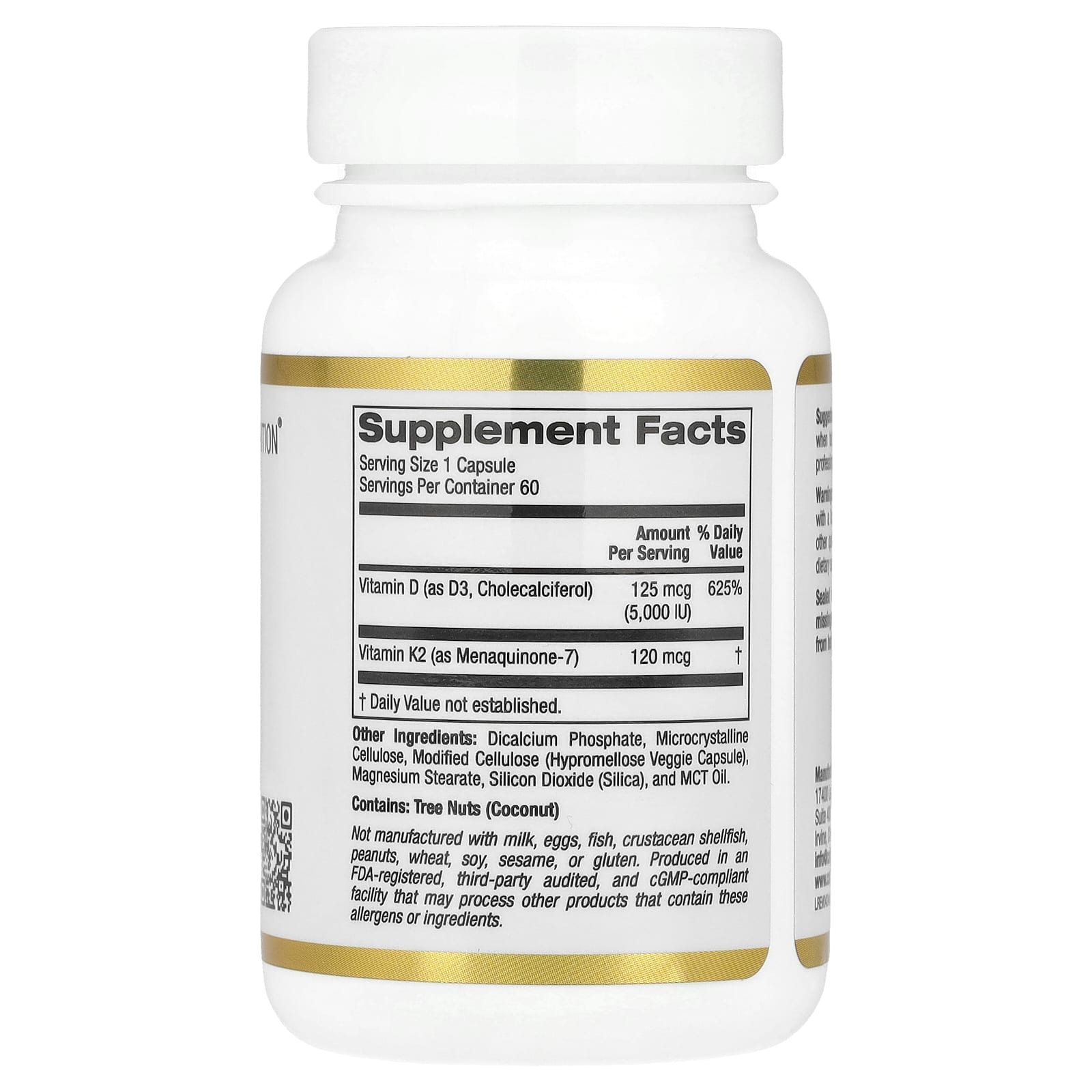 Vitamin D3 + K2 for Strong Bones & Heart Health - 60 Capsules - Image 2