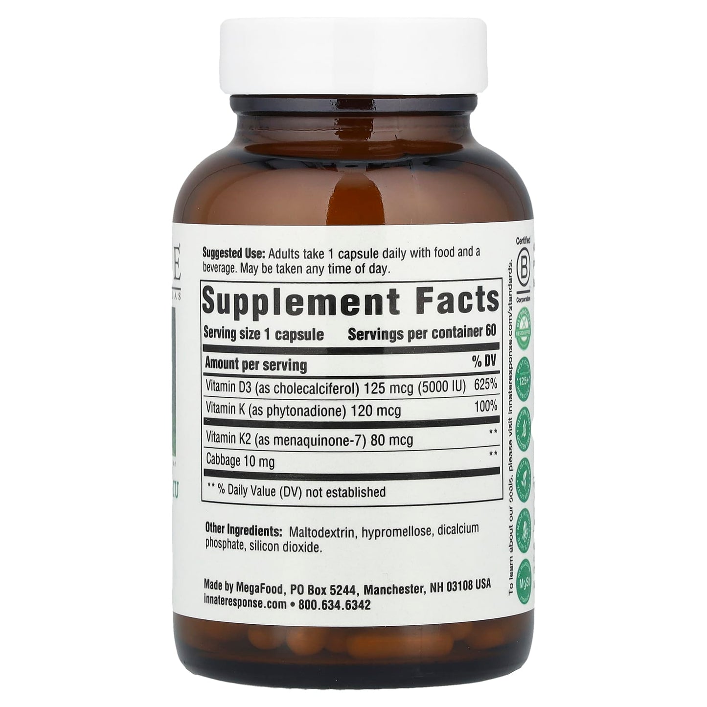 Vitamin D3 Supplement for Immune & Bone Health | 60 Capsules - Image 2