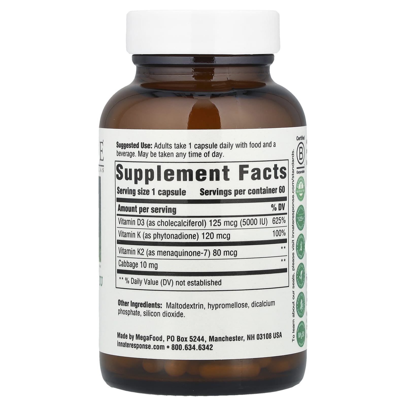 Vitamin D3 Supplement for Immune & Bone Health | 60 Capsules - Image 2