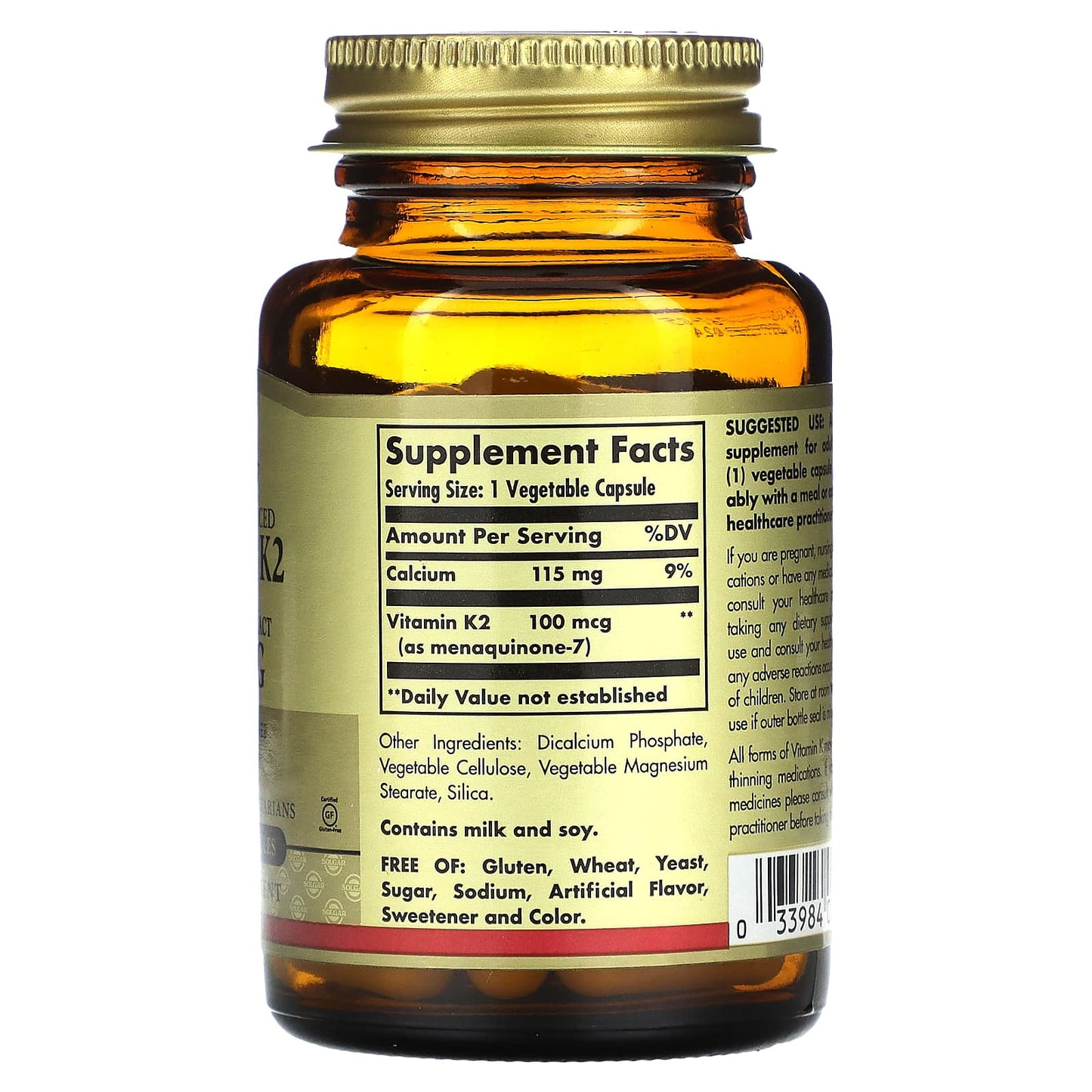 Solgar, Naturally Sourced Vitamin K2, 50 Vegetable Capsules