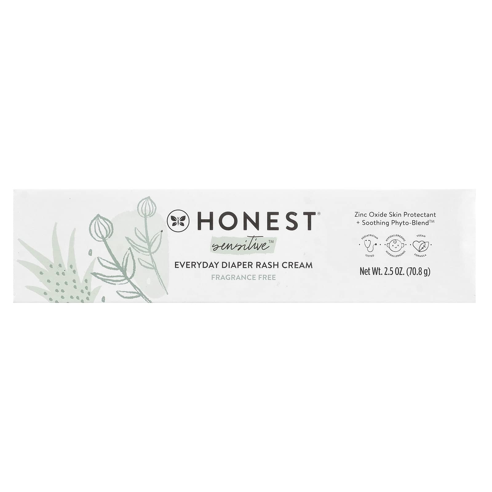 The Honest Company, Everyday Diaper Rash Cream, Sensitive, Fragrance Free, 2.5 oz (70.8 g) - Image 2