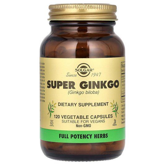 Solgar, Super Ginkgo, 120 Vegetable Capsules - Image 1
