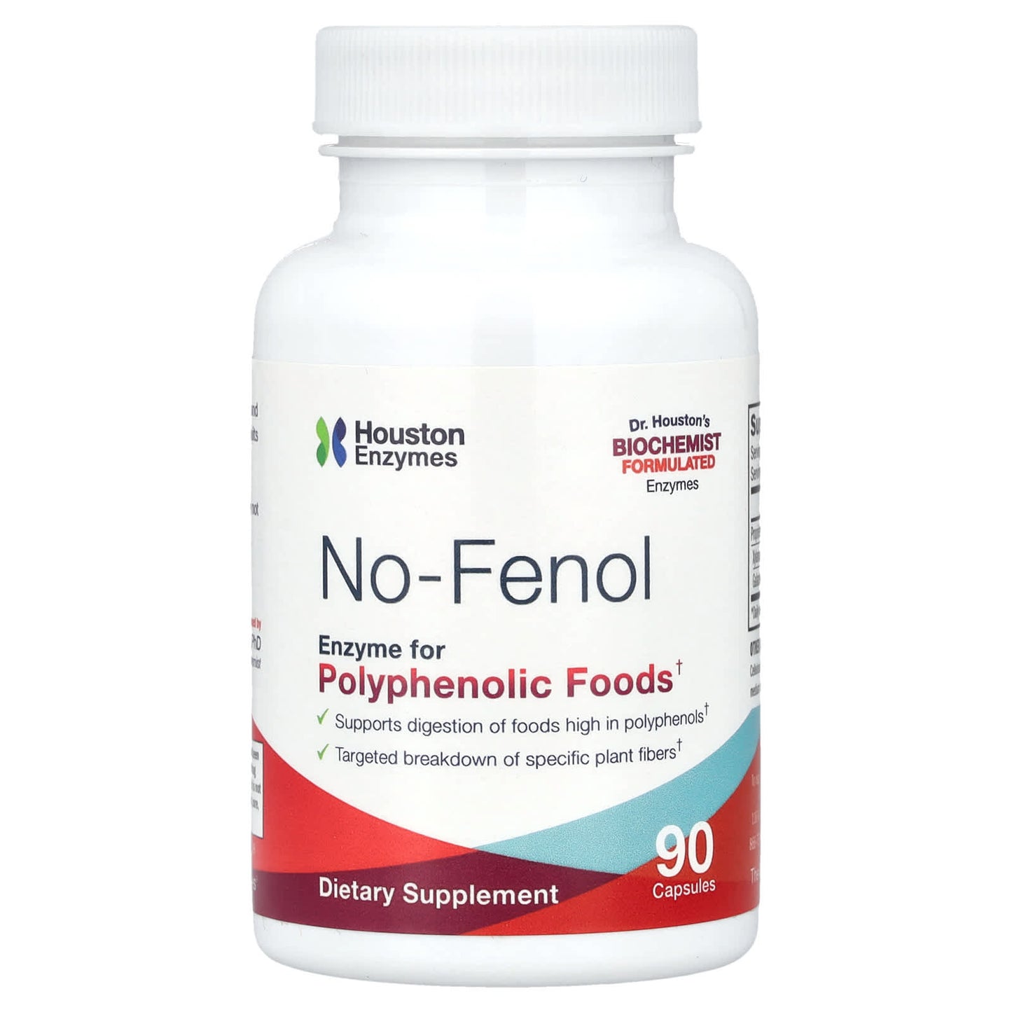Houston Enzymes No-Fenol Supports Digestion of Polyphenolic Foods - 90 Capsules - Image 1